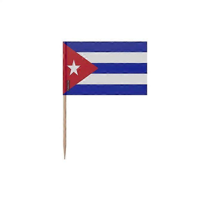 Cuban Flag Toothpicks - 6.5 cm - 100 pieces - Adhesive plastic - Bamboo stick - Pixelforma
