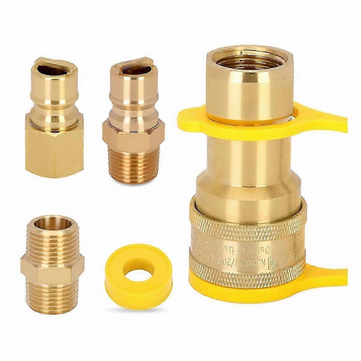 1/2 Inch Natural Gas Quick Connect Kit, Propane Hose Disconnect Fittings for Grills and Heaters