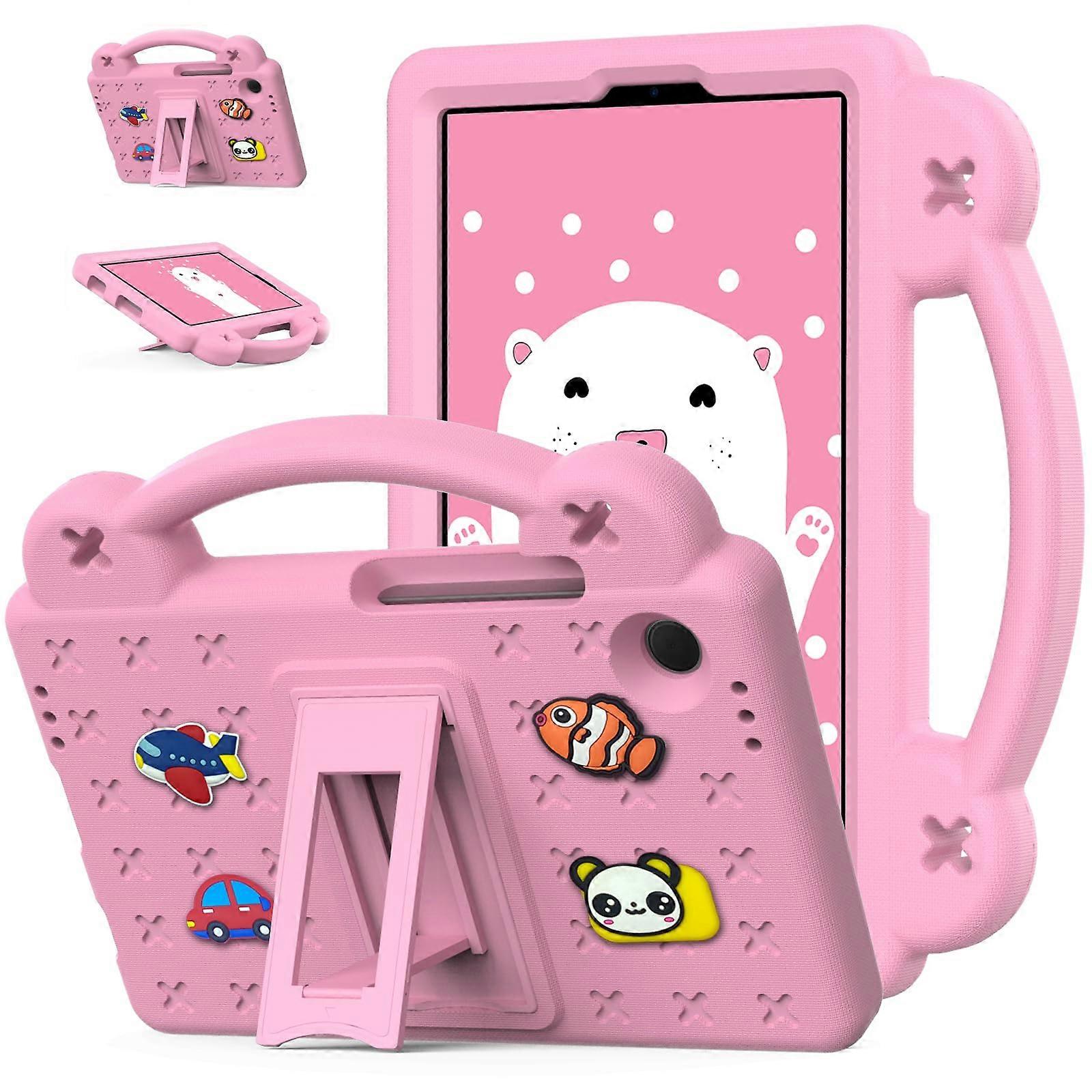 Cute Panda Case for Tab A11 2025 and Tab A9 2023 8.7  Full Body Protective Case With Handle Stand Pink