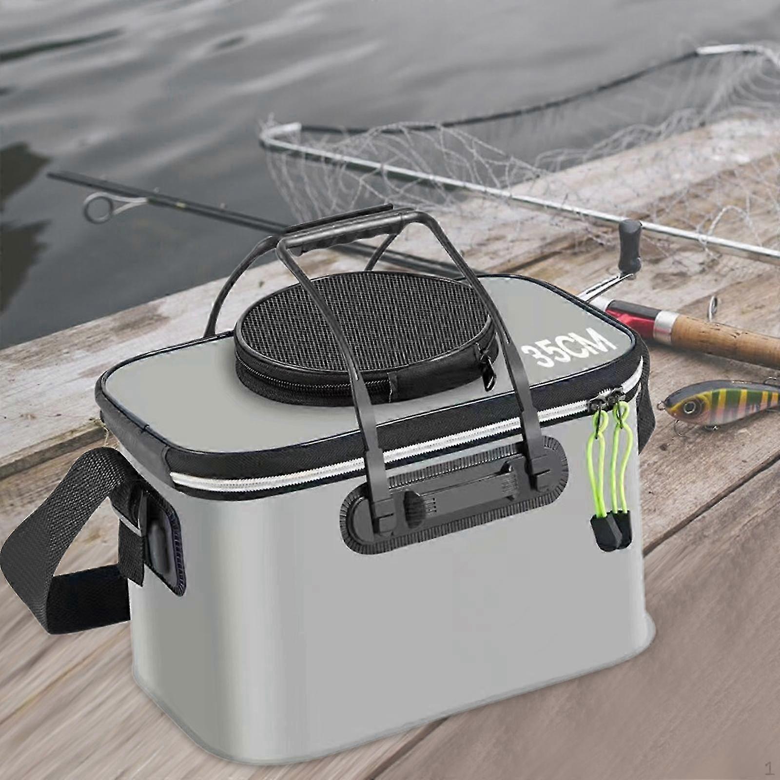 25-26 Foldable Fishing Bucket EVA Fish Sturdy Folding Multifunctional with Handles Shoulder