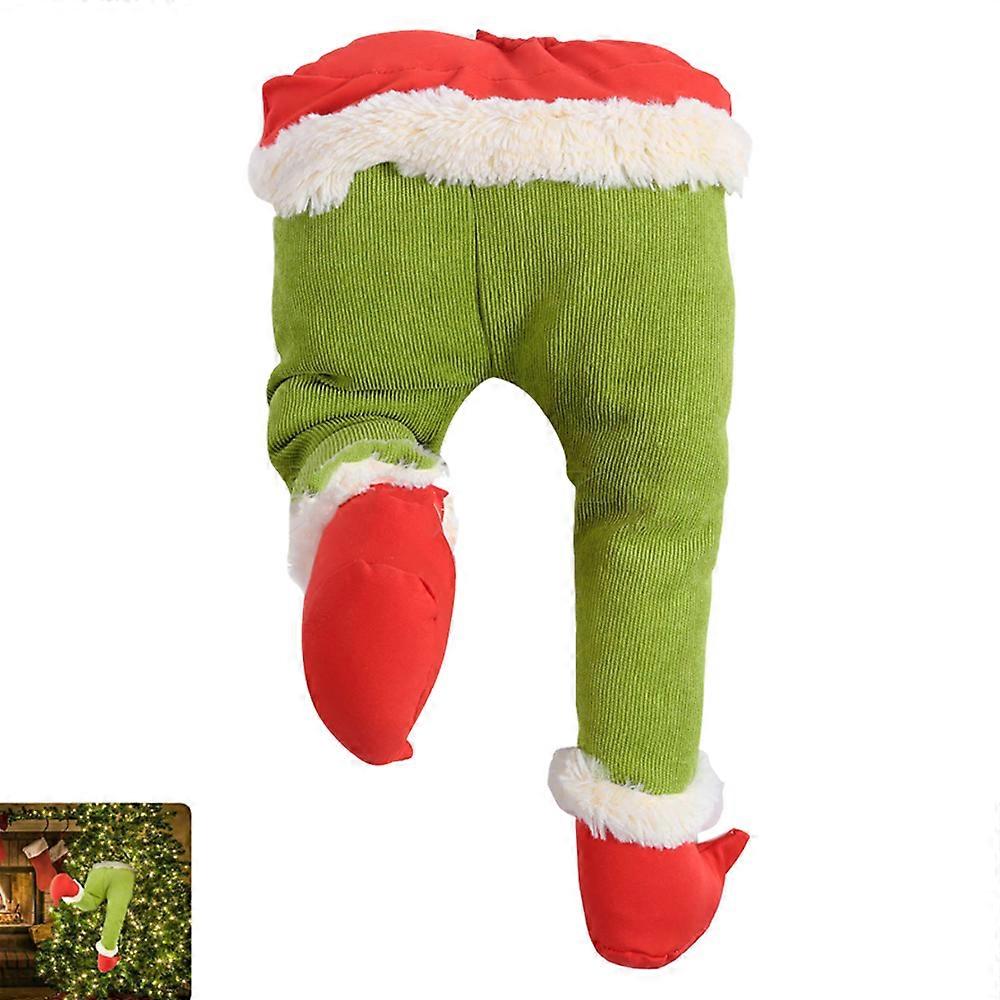 Christmas Elf Stuffed Legs Tree Toppers Decorations Xmas