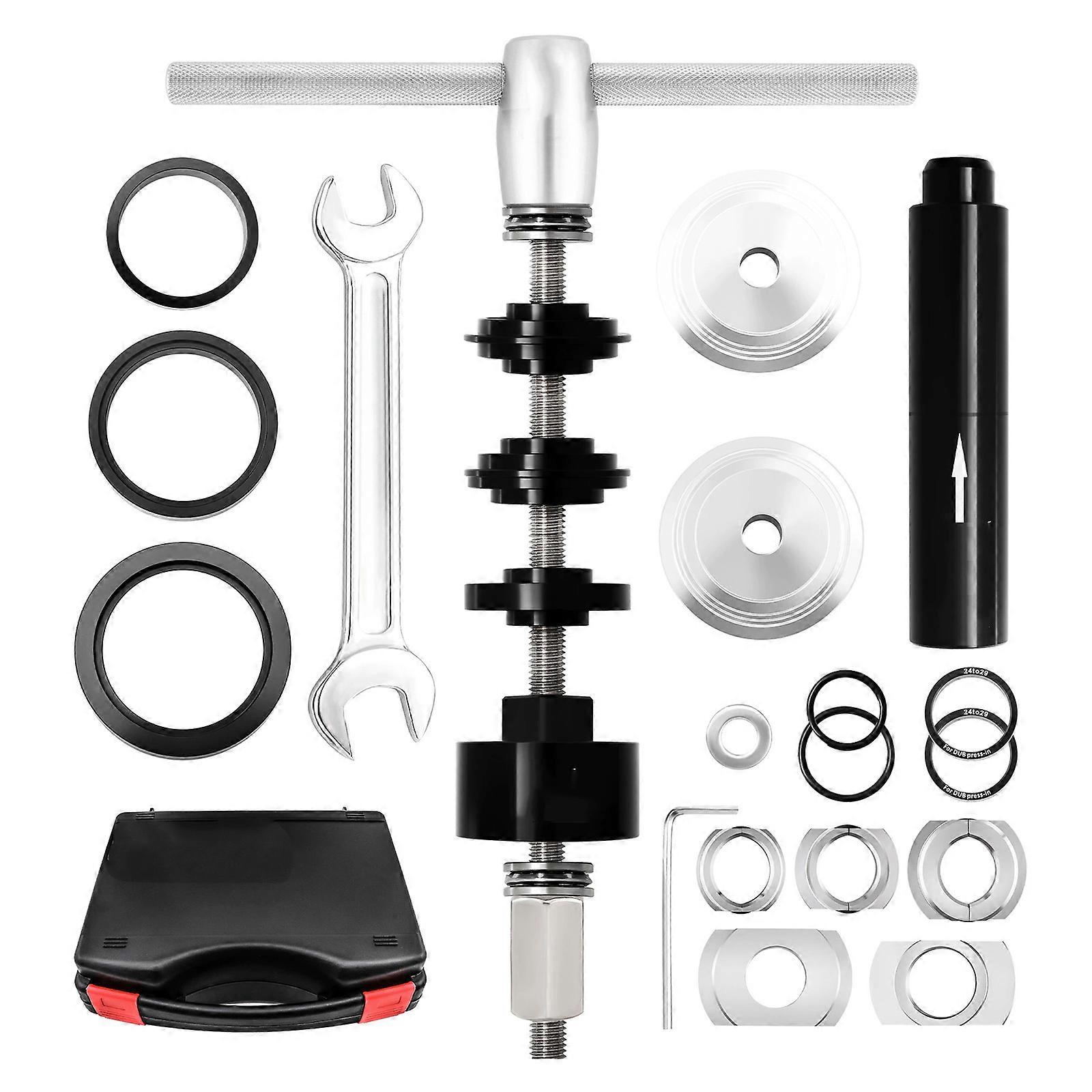 Complete Bicycles Bearing Service With Bearing Adapters Professional Tool for Hollows Spindles Bottom Brackets  silver