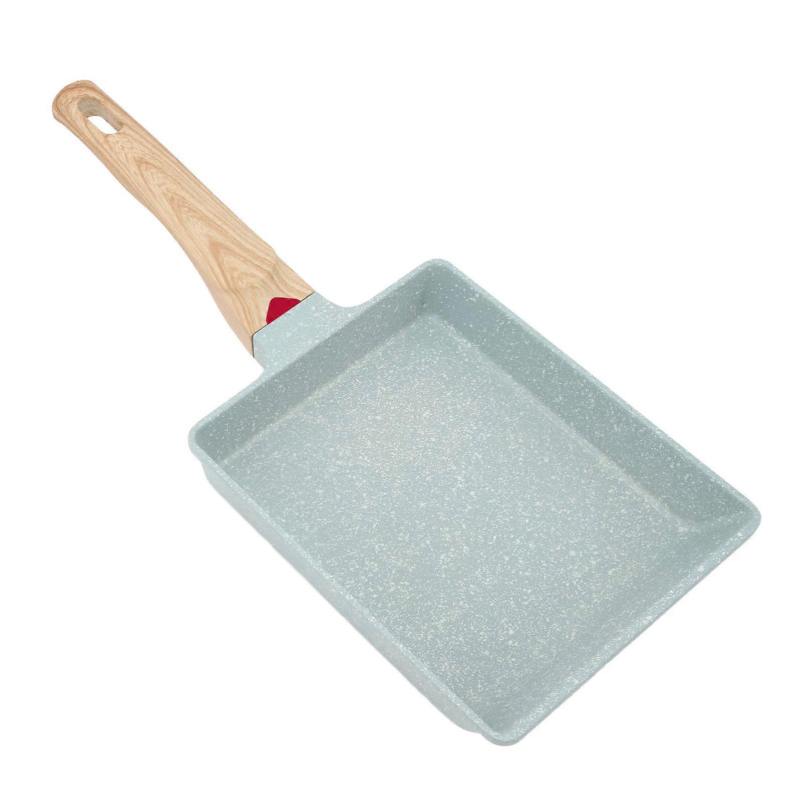 Mini Frying Pan Green Square Non Stick Aluminum Alloy Evenly Heated Egg Frying Pan for Home