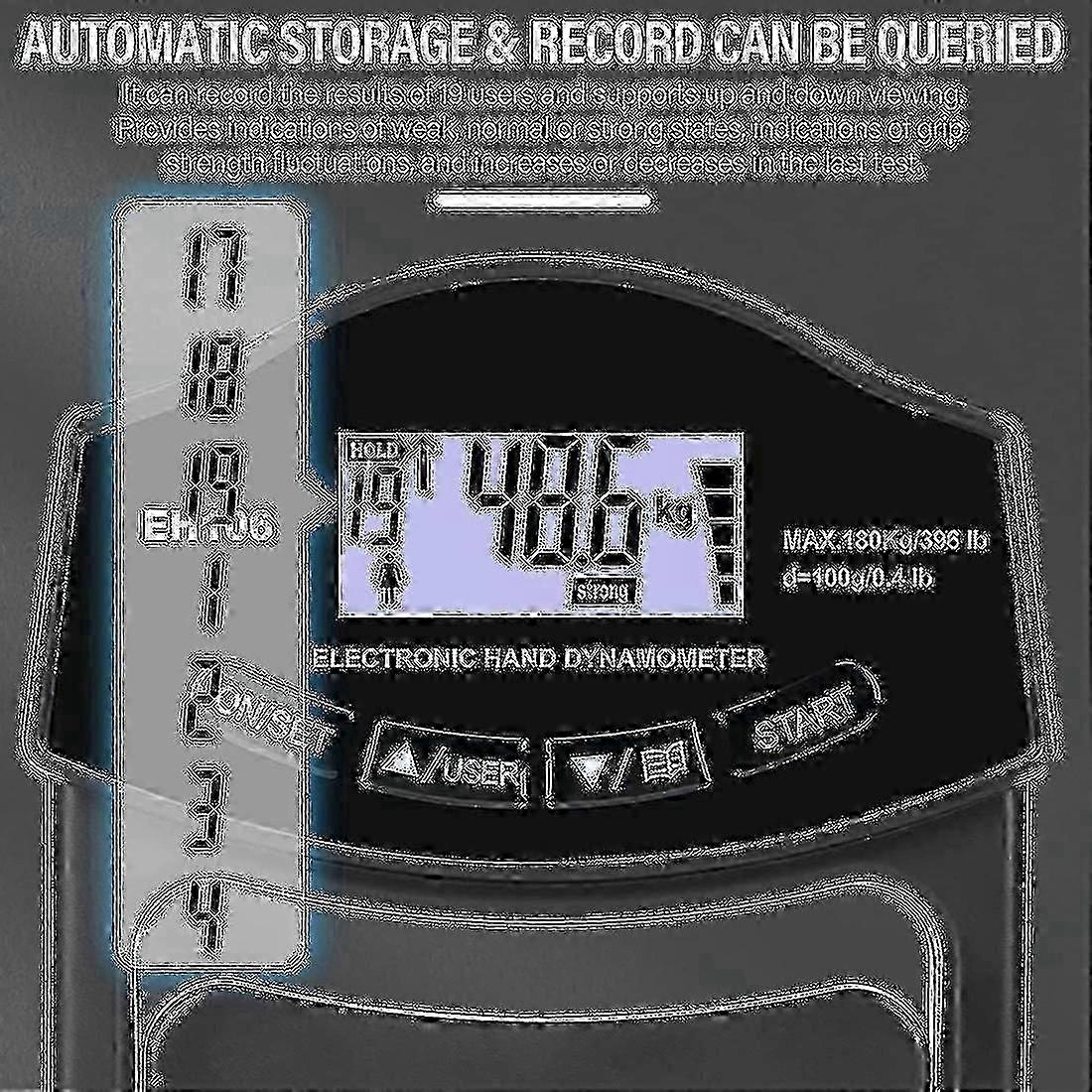 High-Accuracy Grip Strength Dynamometer with LCD Display