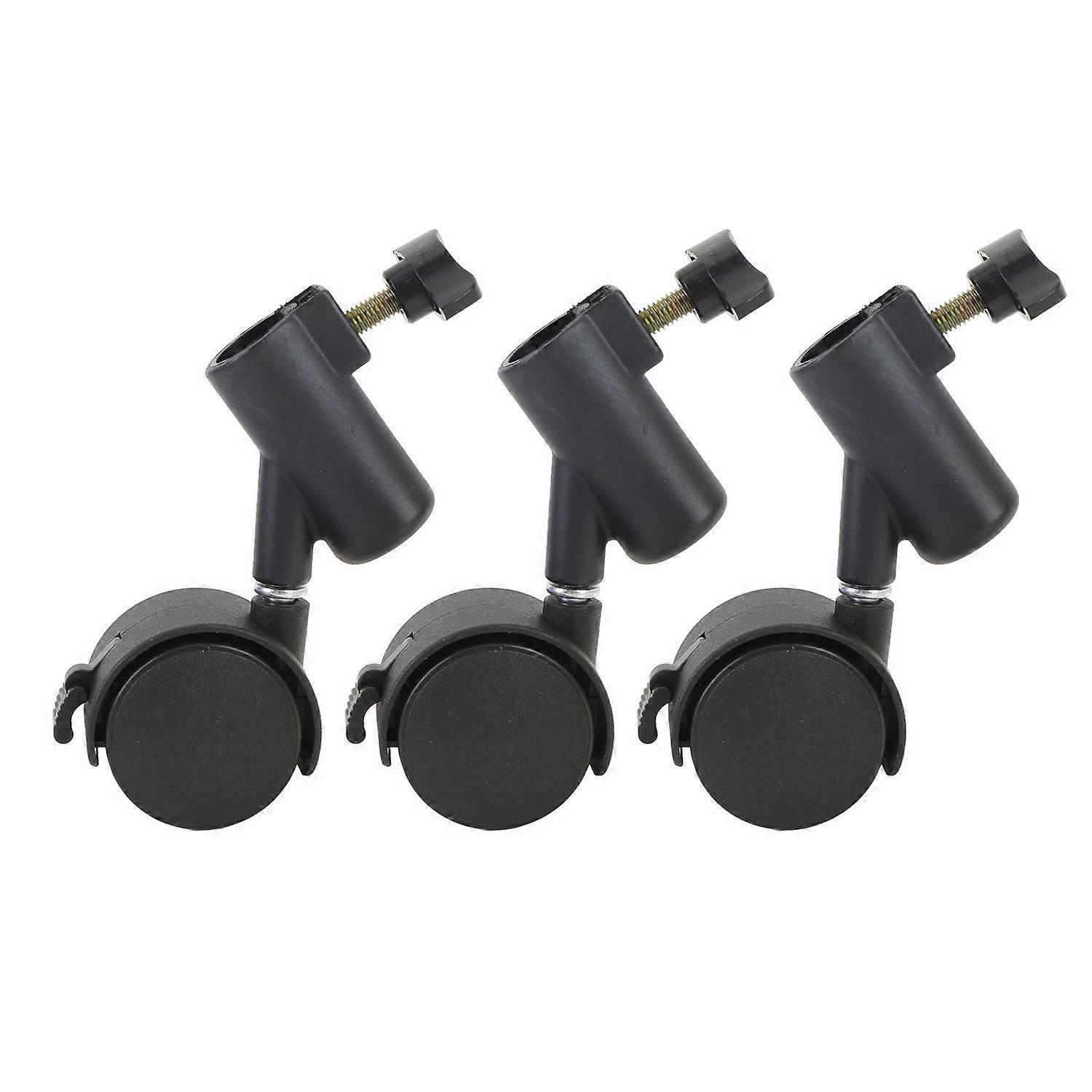 3pcs Light Stand Wheels with Brake 16MM 360° Rotating Quiet Easy to Install Tripod Swivel Casters fo