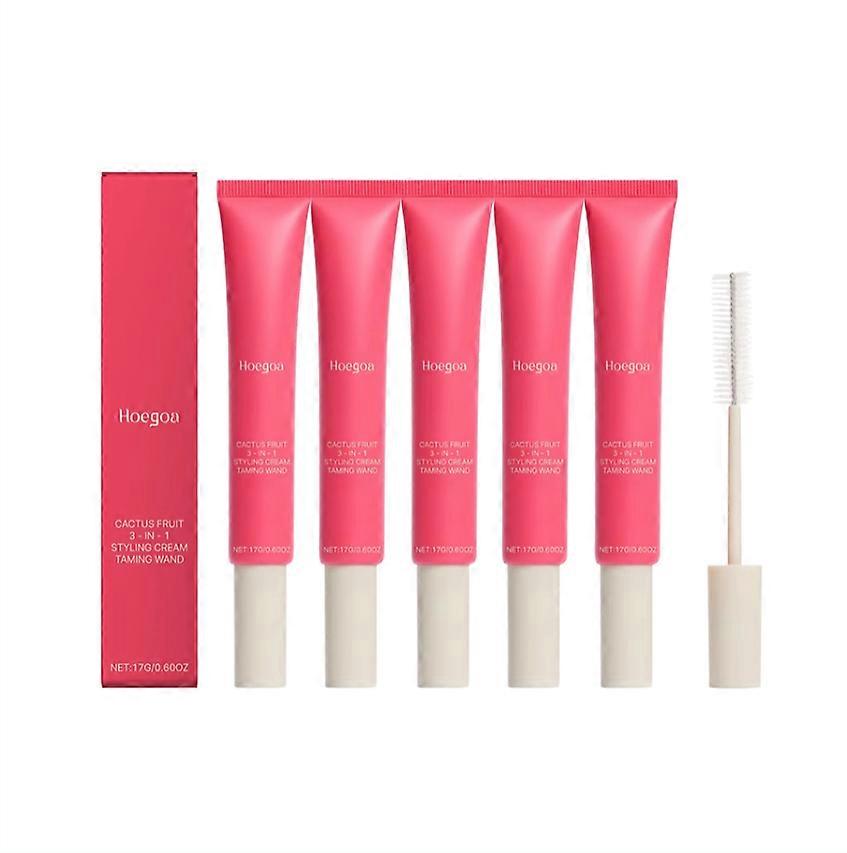 1-5x Hair Cactus Fruit 3-In-1 Styling Cream & Taming Wand - Tame Flyaways, Smooth Frizz, Style Edges 17g