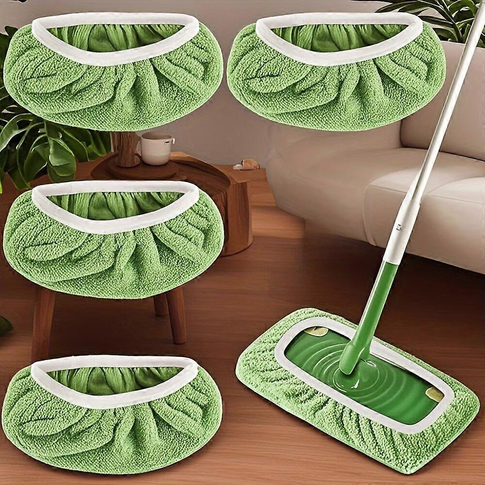 10-piece pack of reusable mop pads, highly absorbent cleaning cloths, suitable for both wet and dry cleaning, efficient dust removal mopping cloths.