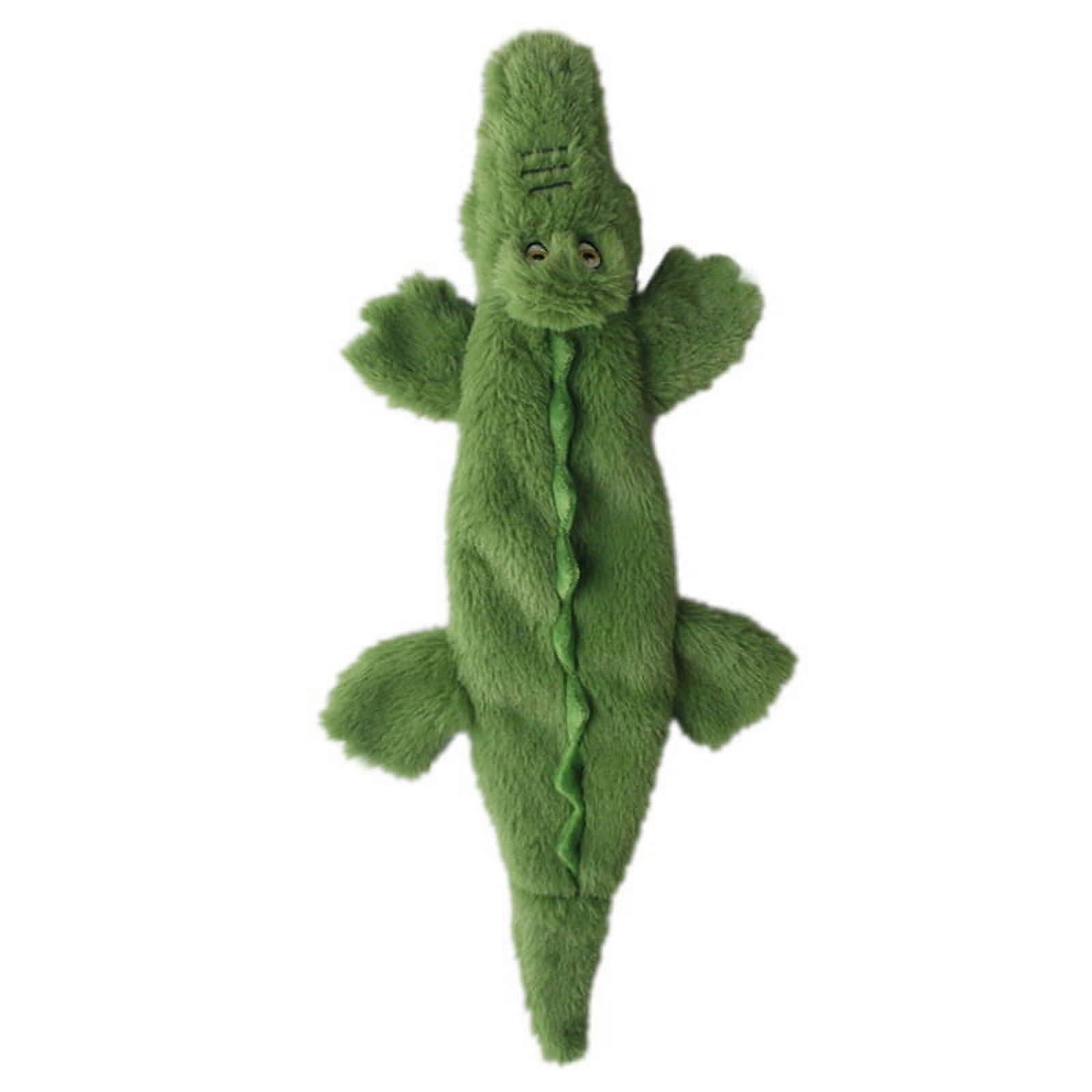 Stuffless Squeaky Dog Toy, Soft Durable Fabric, No Stuffing, Indoor Play, Supports Biting - Compatible with Small, Medium & Large Pets, Crocodile