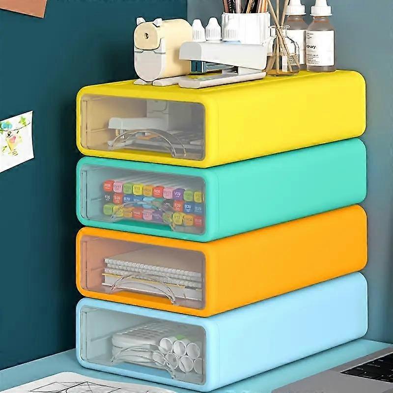 1 Count PP Storage Boxes Set, Stackable Drawer Organizer, Home Desktop Cosmetic Organizers, Office Desk Stationery Storage Solution, Desk Su