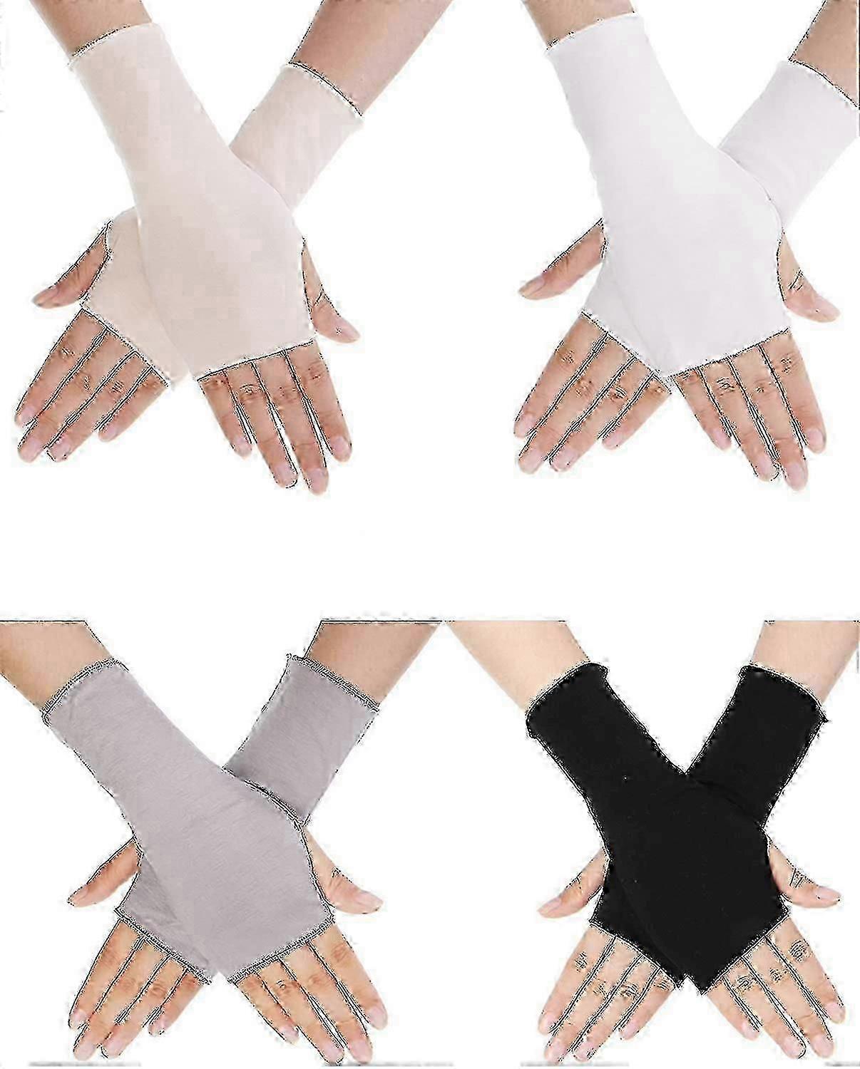 הגנת UV כפפות נהיגה ללא אצבעות יוניסקס כפפות חסימת שמש באורך פרק כף היד