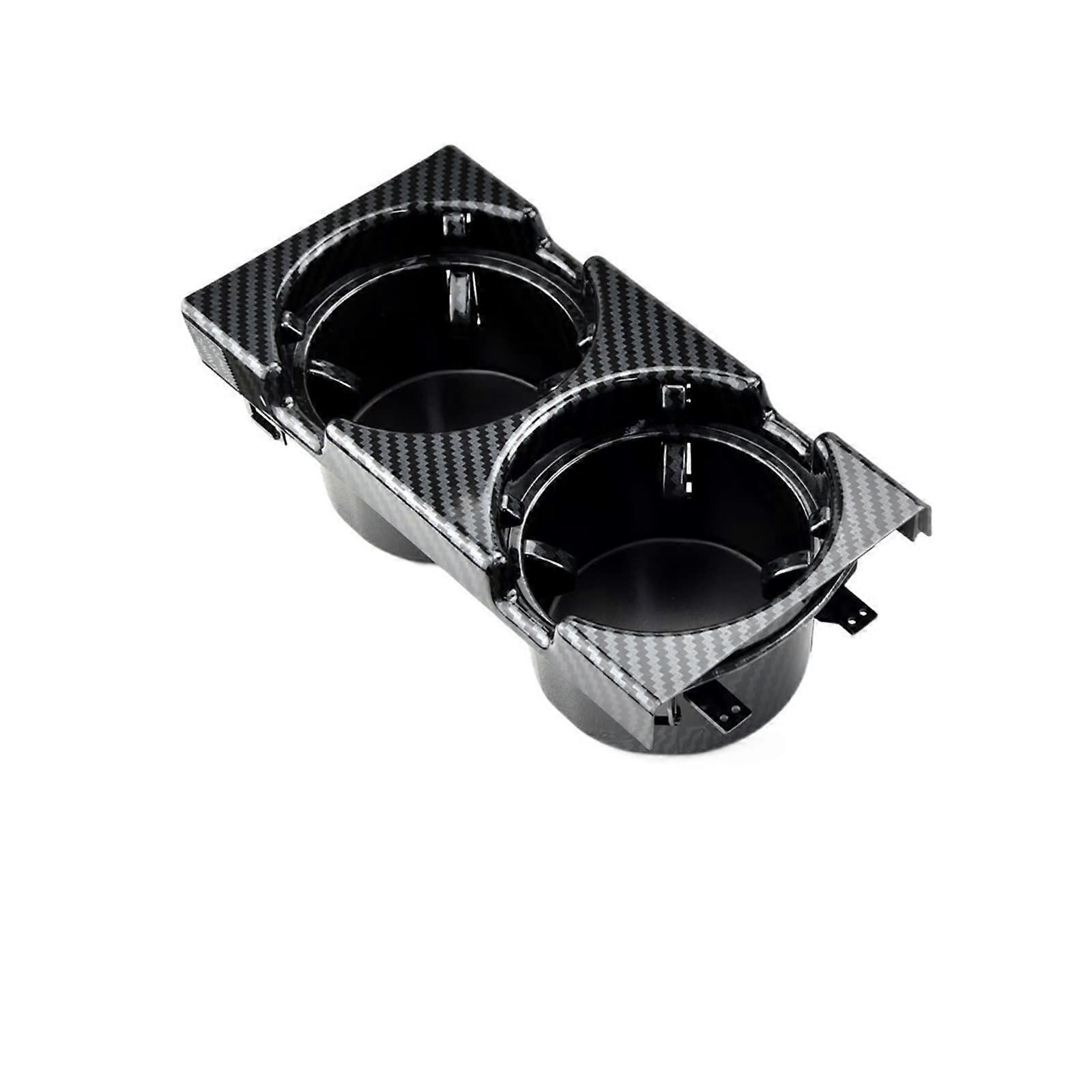 Front Center Console Storage Box Double Hole Coin And Cup Holder Compatible with E46 19992006, Carbon Color 51168217953