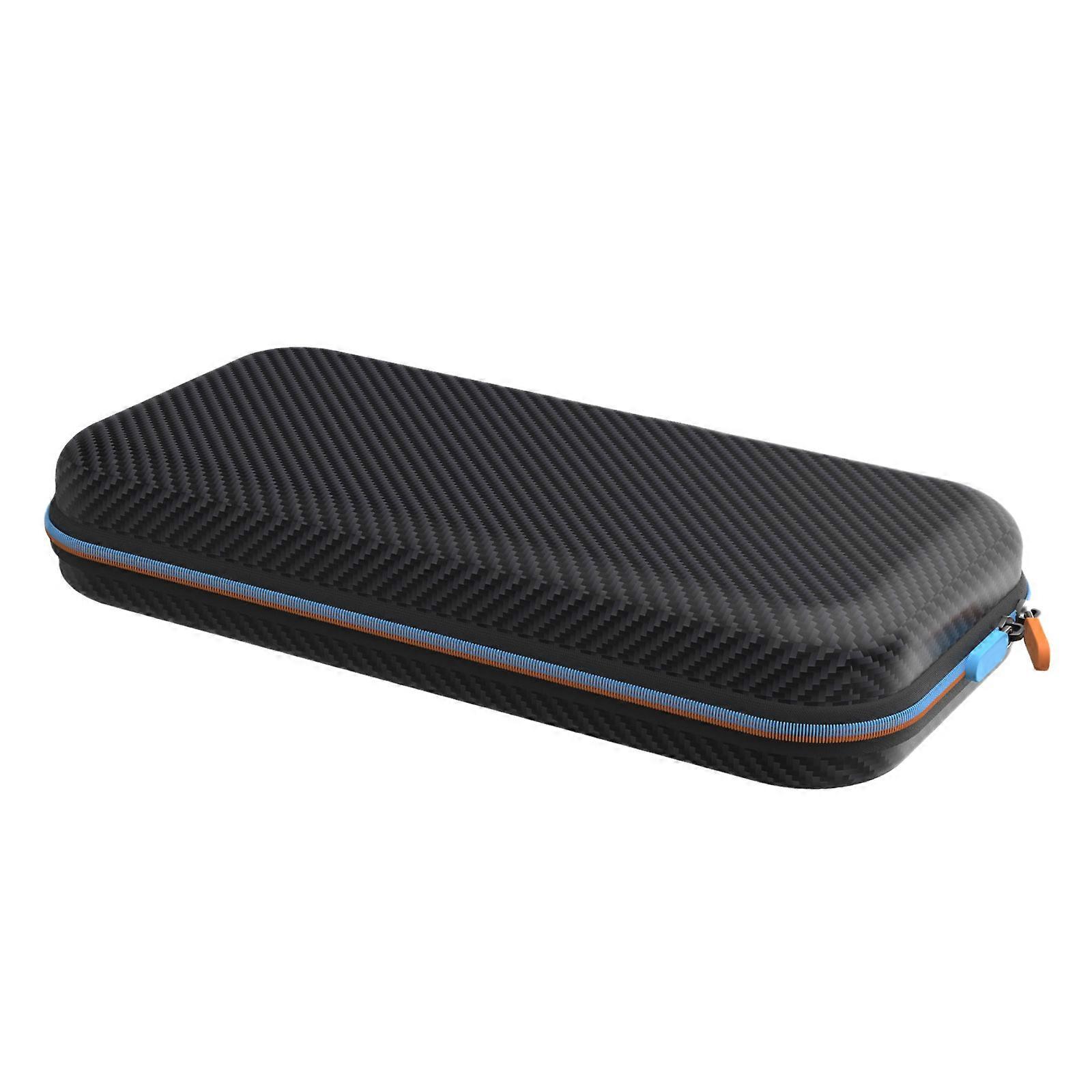 Game Console Pouch Bag for NS2 Carbon Fiber Texture Carry Case with Pocket & Handle Scratchproof Storage Box Multicolor