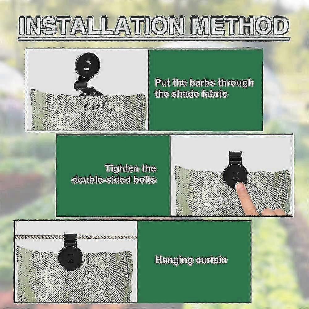 100 حزمة الظل القماش الثقيلة قفل قبضة ، جديد الظل القماش إصلاح البلاستيك المشبك ، قسط قماش القنب مقاطع السياج مقاطع النسيج للاحتباس الحراري في الهواء الطلق حديقة صافي
