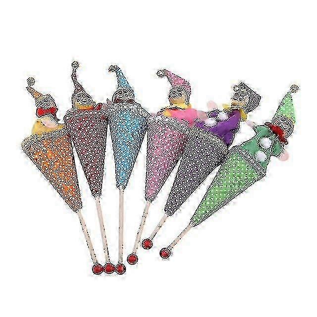 6pcs Retractable Smiling Clown Toy Doll, Funny Telescopic Hide & Seek Play Stick Plush Doll Toy