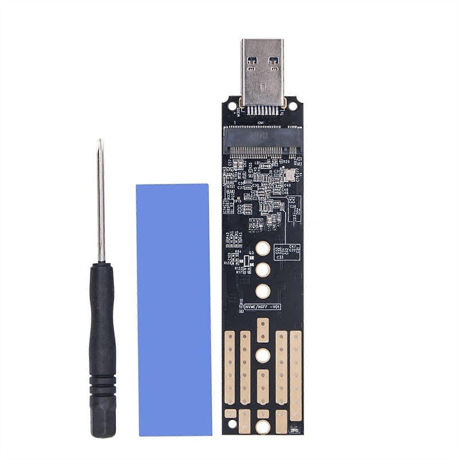 External M.2 Hard Drive Cable External M.2 Drive Housing Type C/Type A Nvme External Case for 2230 2242 2260 2280 Multicolor