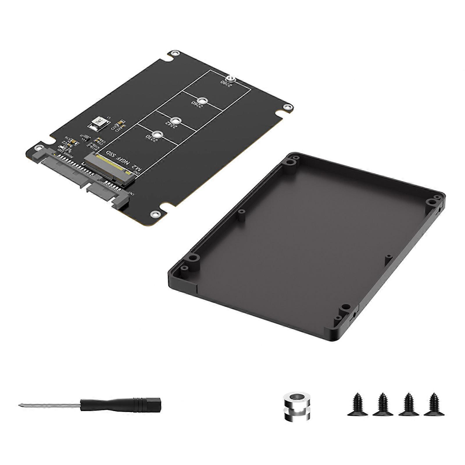 PCB Material M.2 NGFF to SATA3.0 Drive Adapter with Universal Compatibility and Black Enclosure Multicolor