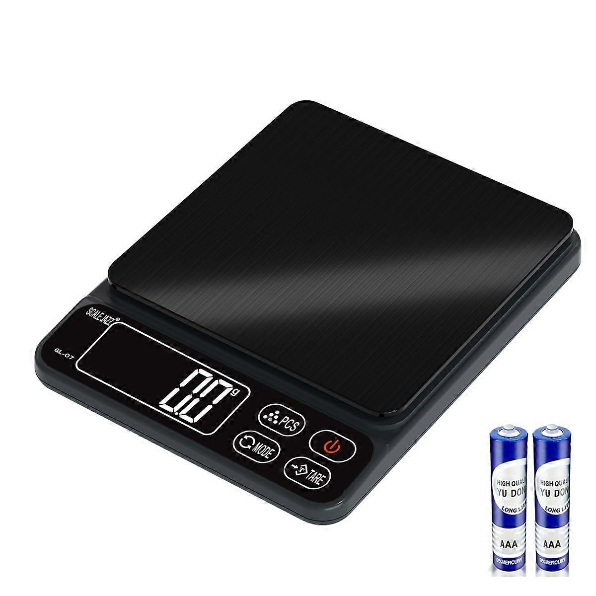 Digital Kitchen Scale 5kg Capacity 0.1g Accuracy with Tare Timer Auto Shut Off for Baking Cooking
