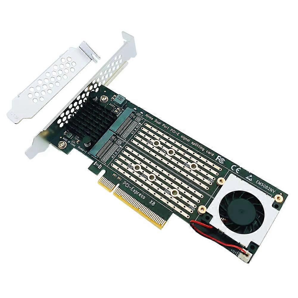PCIe to M2 Adapter Card PCIe X8 to 2 Port M2 NVME M Key SSD Converter M.2 PCI-E X8 Adapter VROC RAID Expansion Card