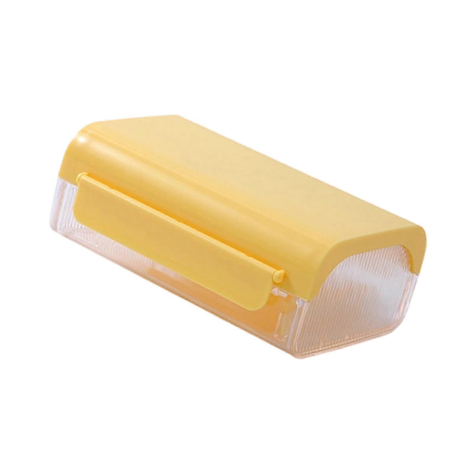 Intelligent Kitchen Organizers Box Featuring Built In Cutter Blade For Quick Butter Portioning And Neat Fridge Storage  Yellow