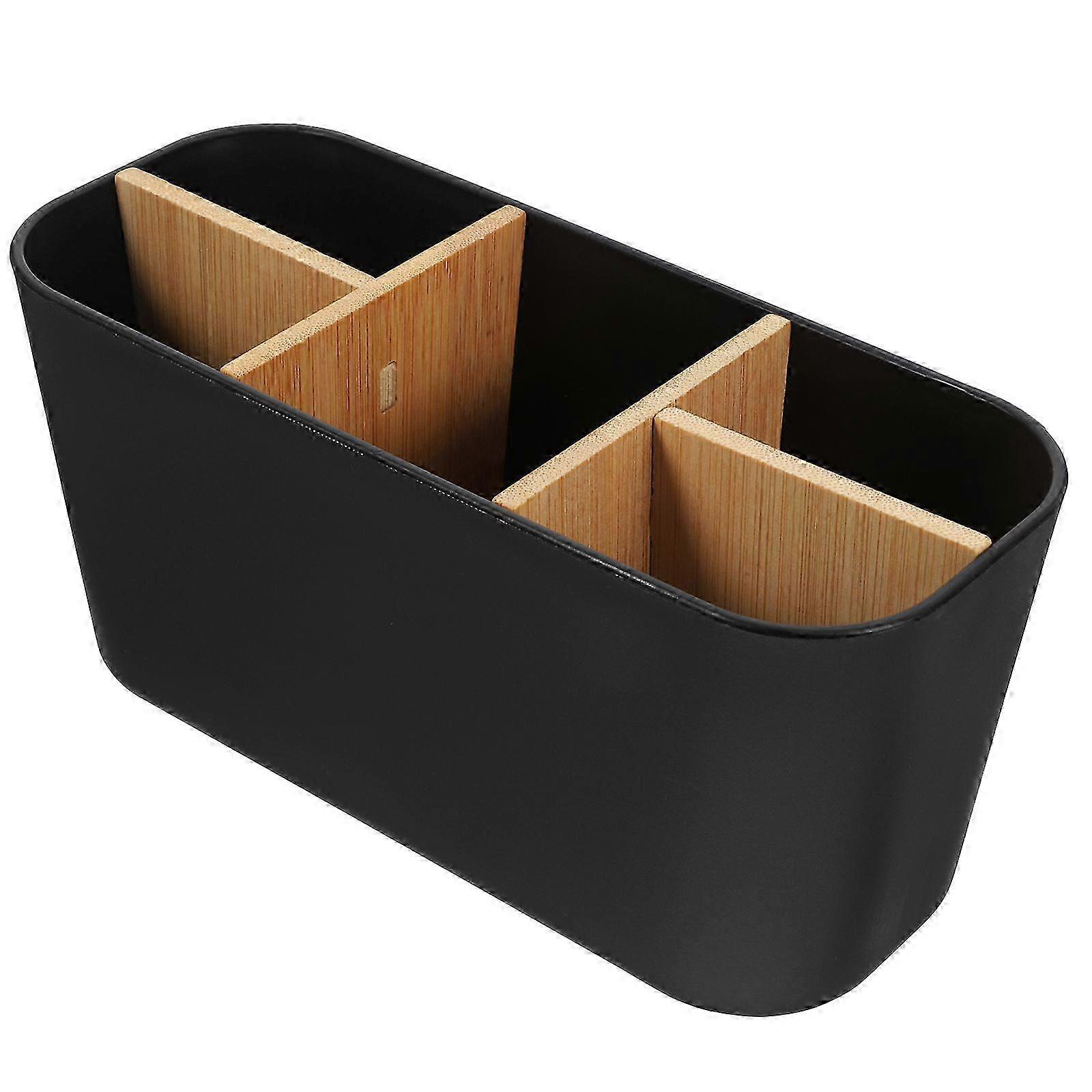 Desktop Storage Box With Multiple Compartments For Organizing Office Supplies Makeup Brushes And Remote Controls Ideal For Vanity Bathroom And Desk Us