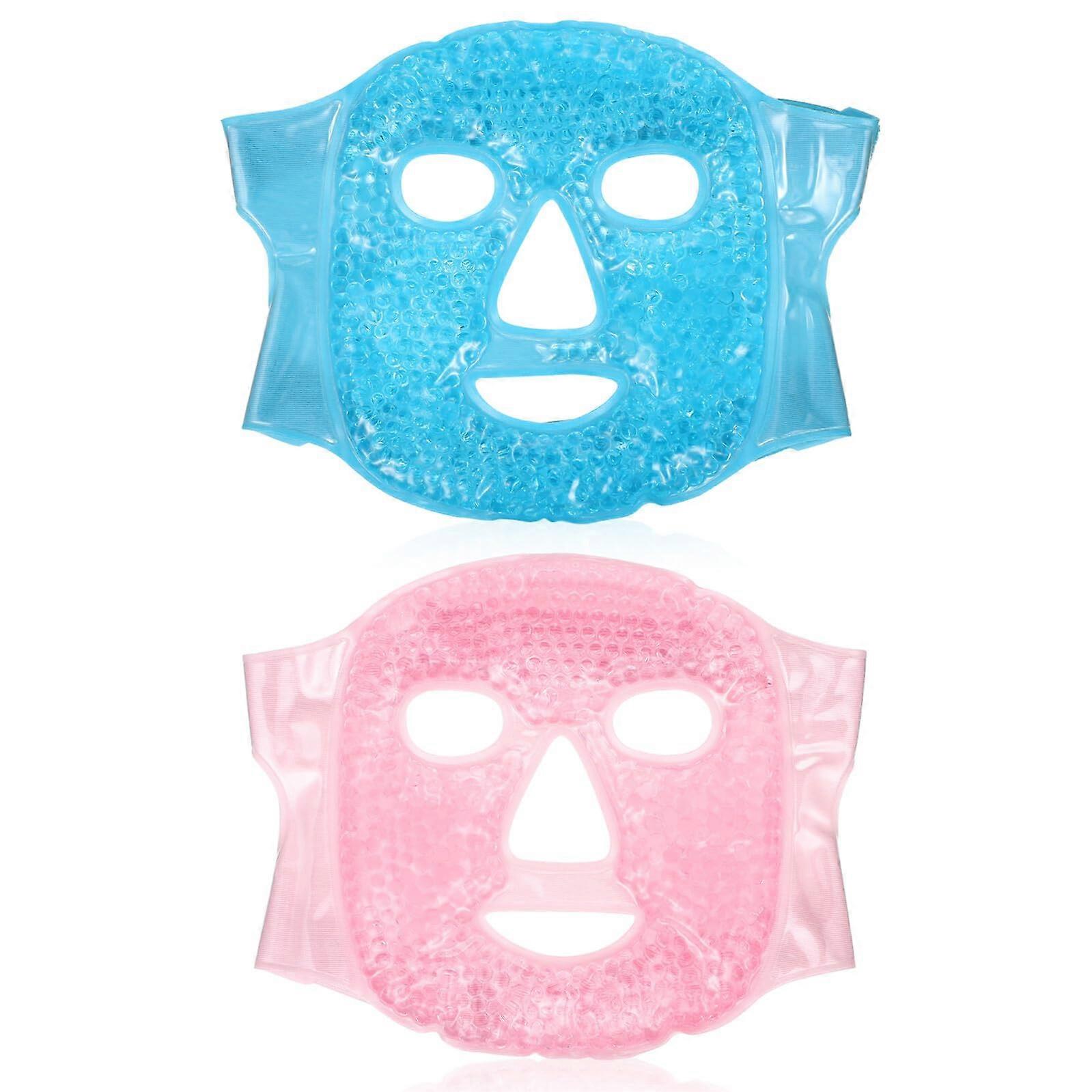 2 Pack Reusable Cold Eye Masks with Ice Therapy Strap for Puffiness and Eye Strain Relief