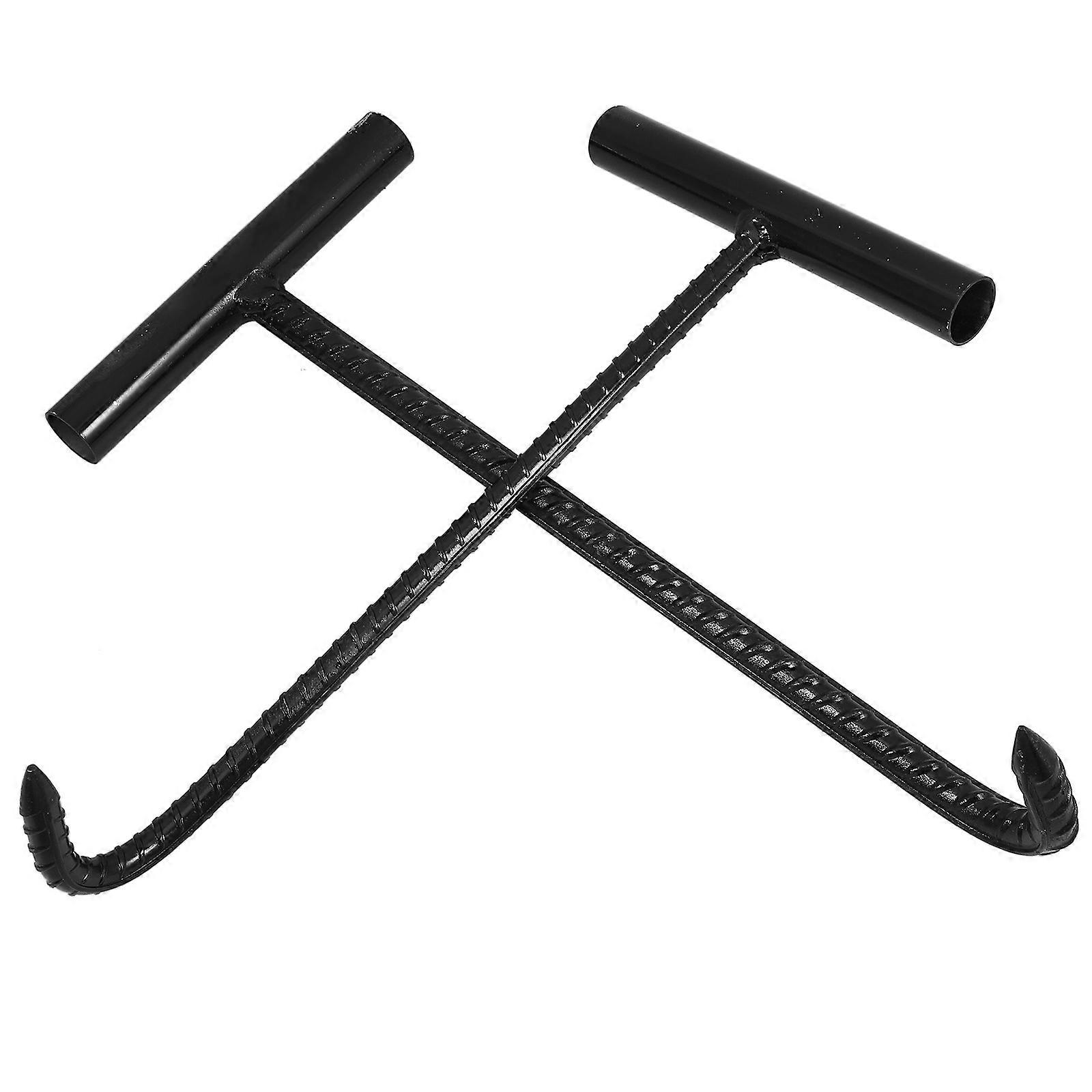 Manhole Lifting Hooks Strong Load Bearing T Hook Design For Drain Cleaning 2Pcs