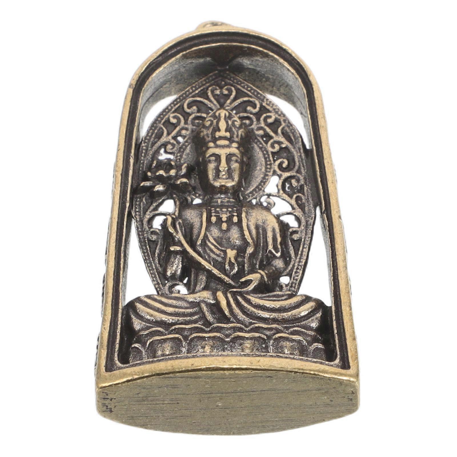 Brass Buddha Pendant Charm Featuring Mahasthamaprapta for DIY