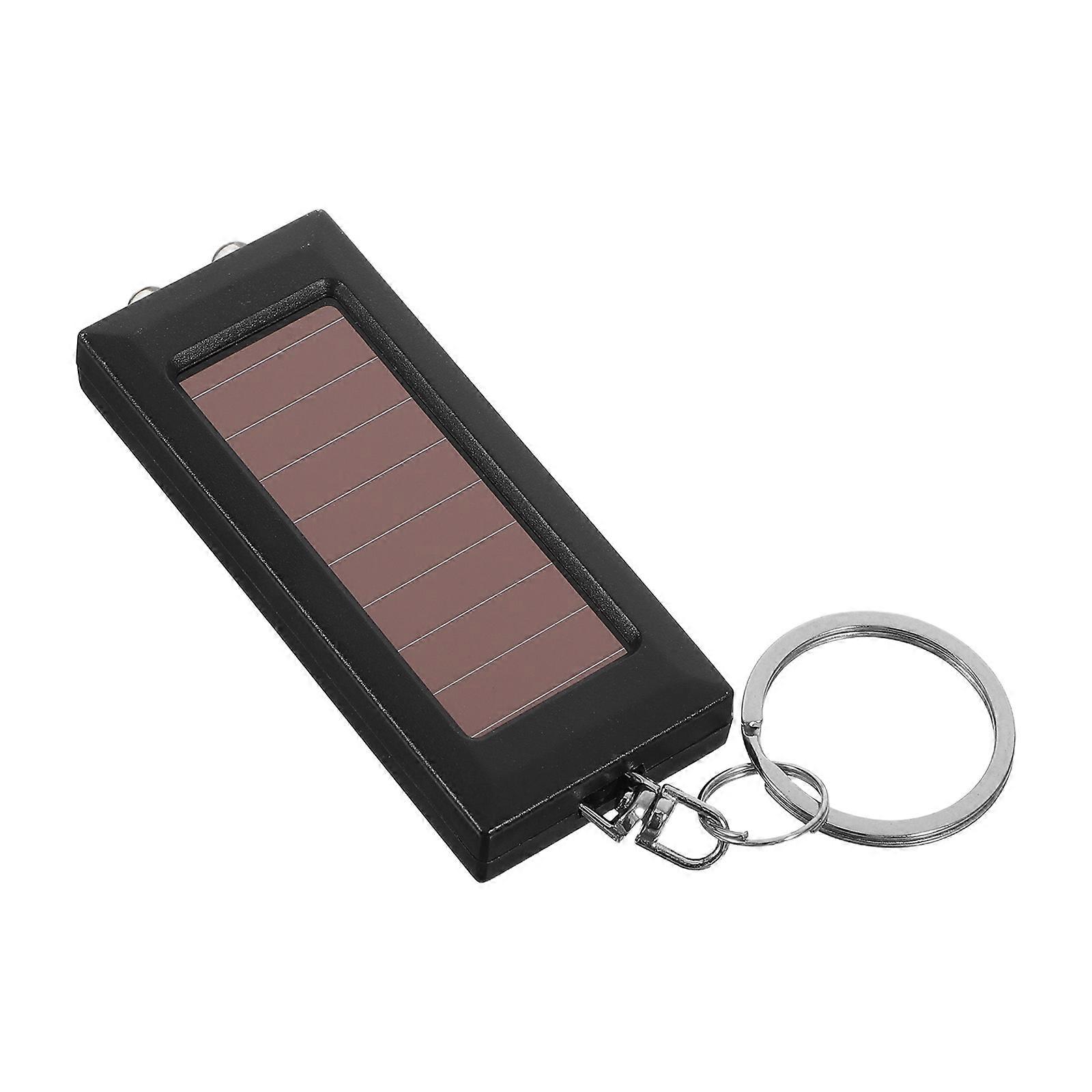 Solar Powered Flashlight with Keychain Hook for Outdoor Use