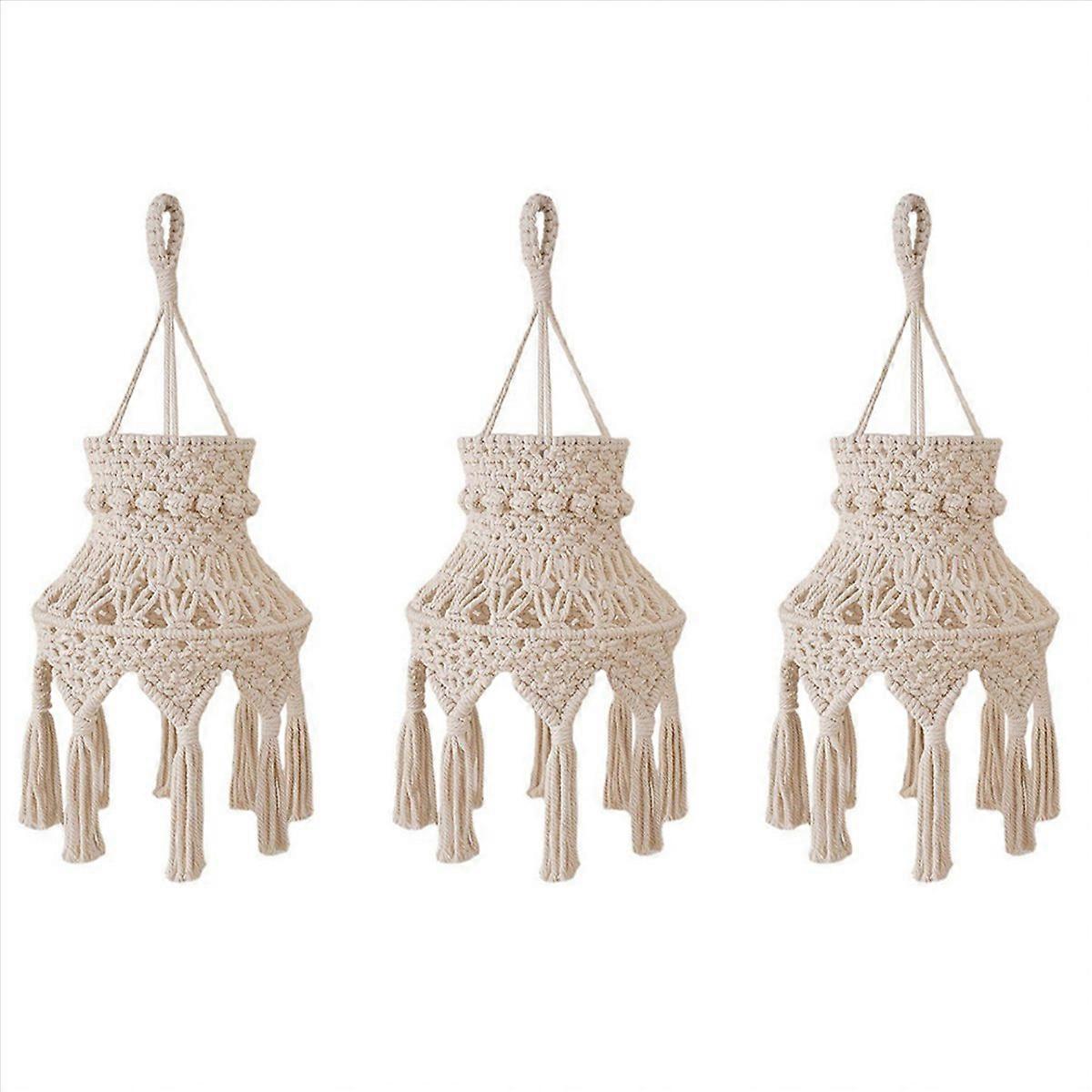 Macrame Lamp Shade Boho Hanging Pendant Light Cover, Chandelier Shade