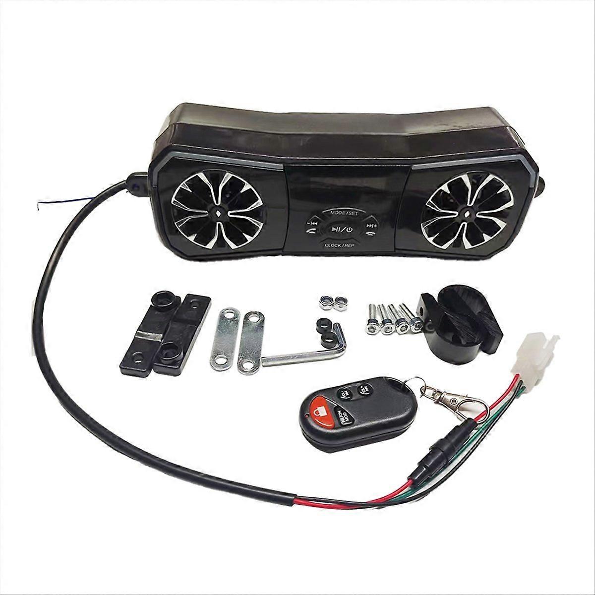 Motorcycle Speakers Wireless Stereo Audio System 12V Handlebar Mount