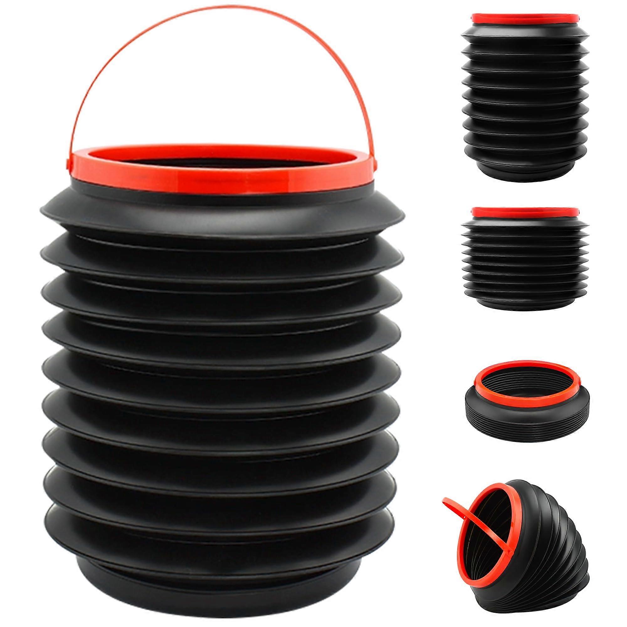 Leakproof Waterproof Car Trash Can with Lid, 4L Foldable Garbage Bin for Vehicle and Home