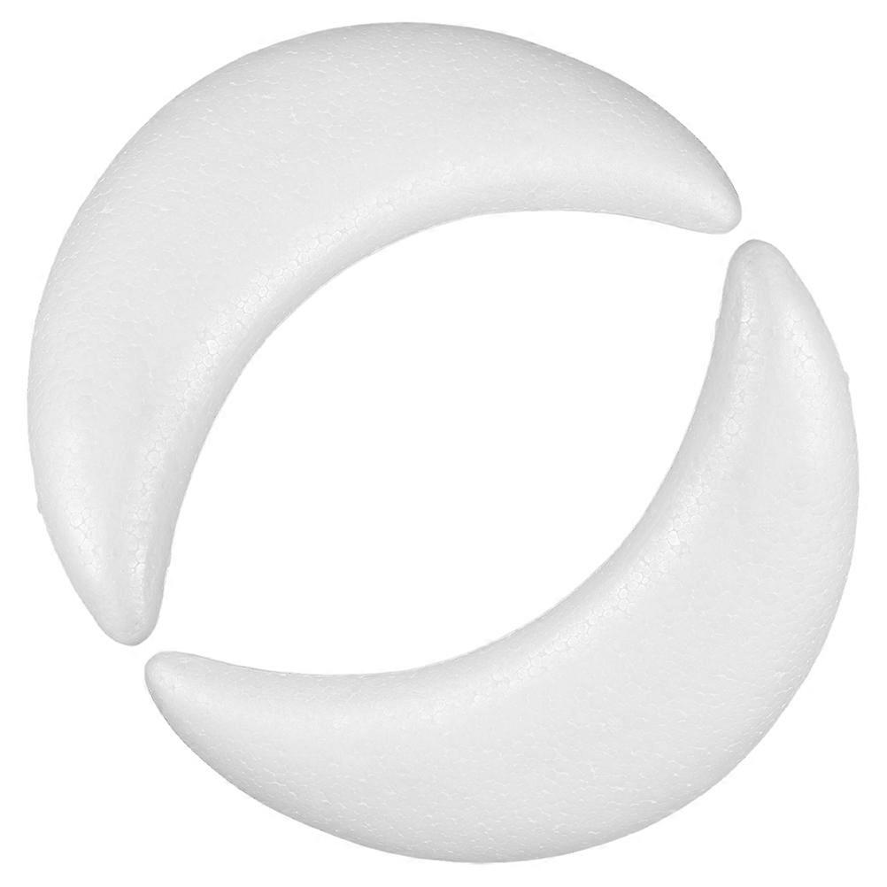 Foams Moon Shapes for DIY Polystyrene Foam Ornaments 2Pcs Crafts