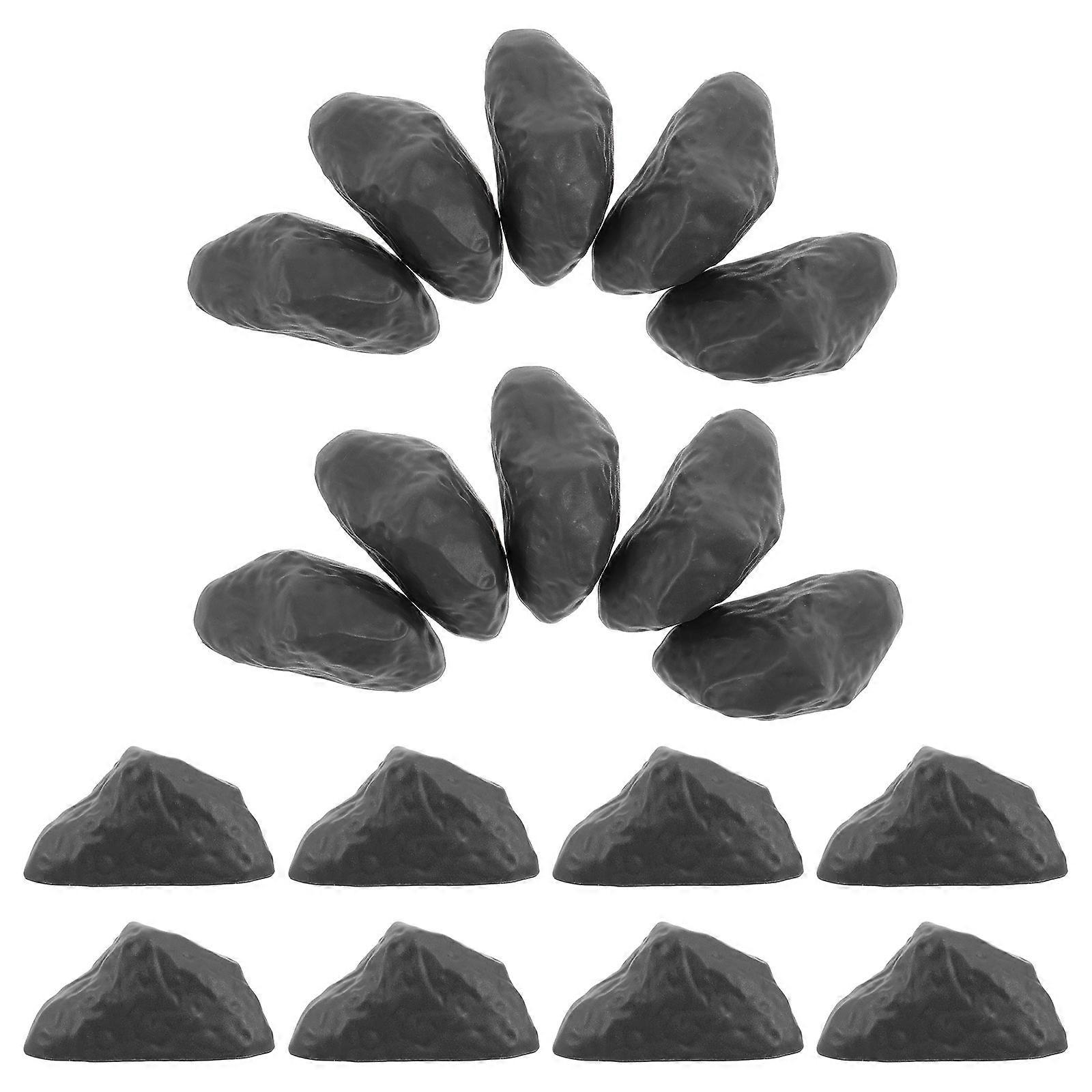 Miniature Stone Accessories Realistic Rocks for Decor 50Pcs Grey Plastic