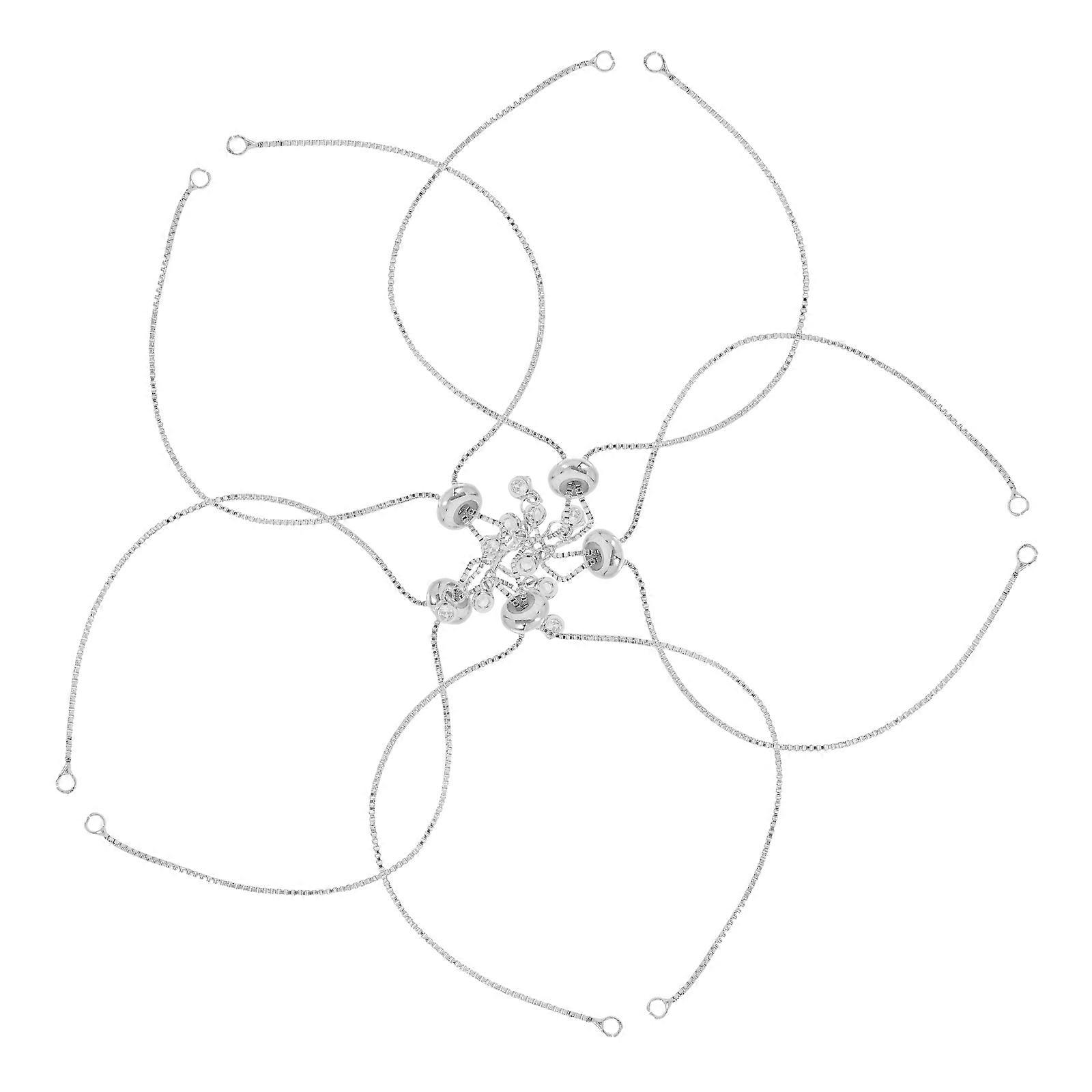 Copper Adjustable Slider Bracelets for Jewelry Making Decoration 5Pcs