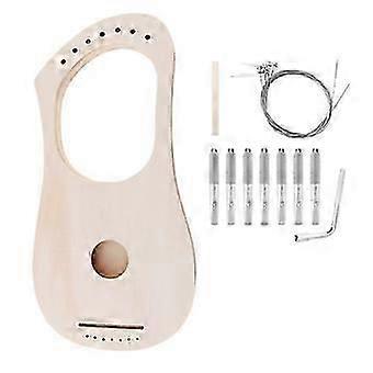 1 Set DIY Wooden Lyre Harp Kit for Beginners Create Your Own Musical Instrument Unique Decorative Art for Home Decor and Creative Enjoyment Beige