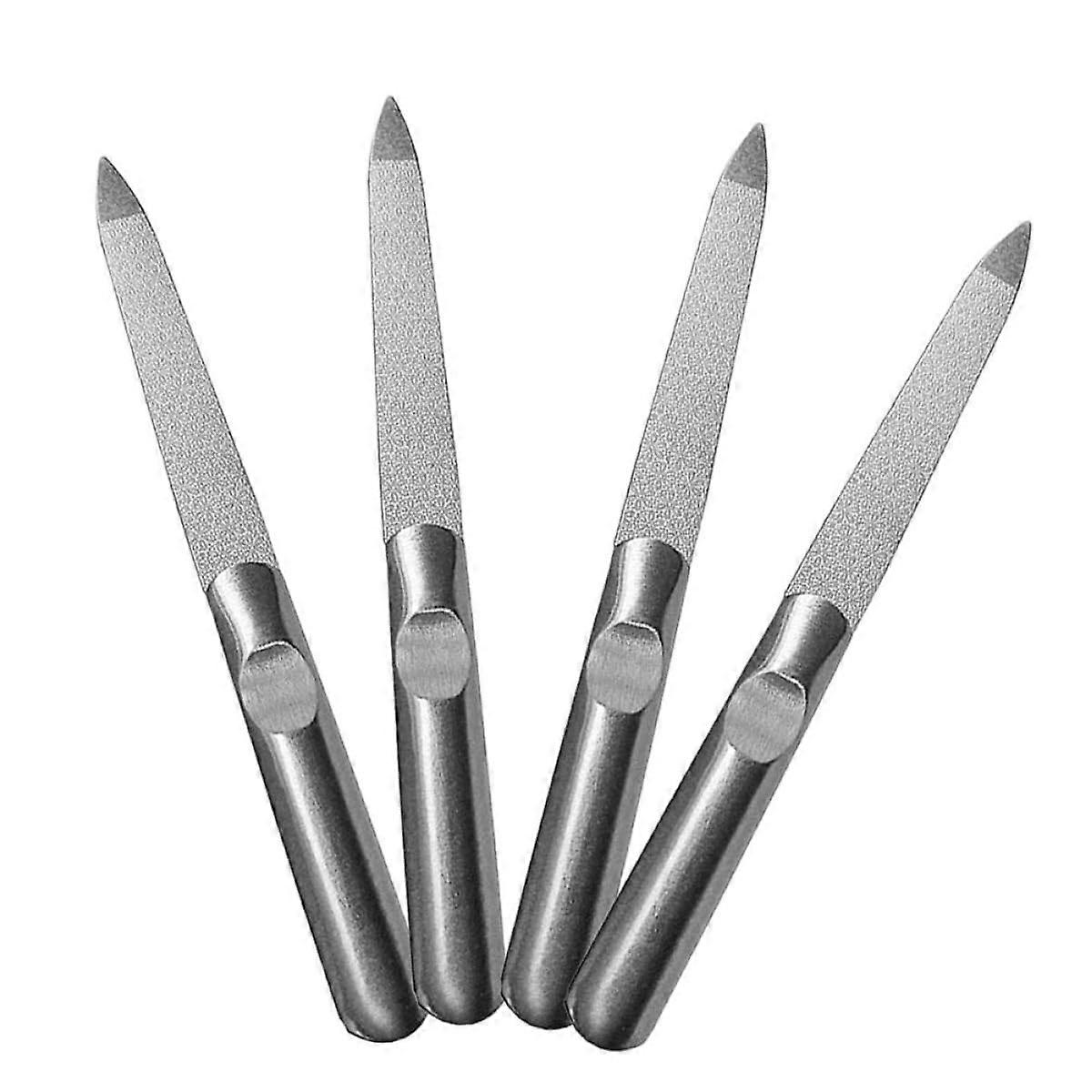 4PCS Stainless Steel Nail File Set Professional Manicure Tools for Precision Shaping and Smooth Edges