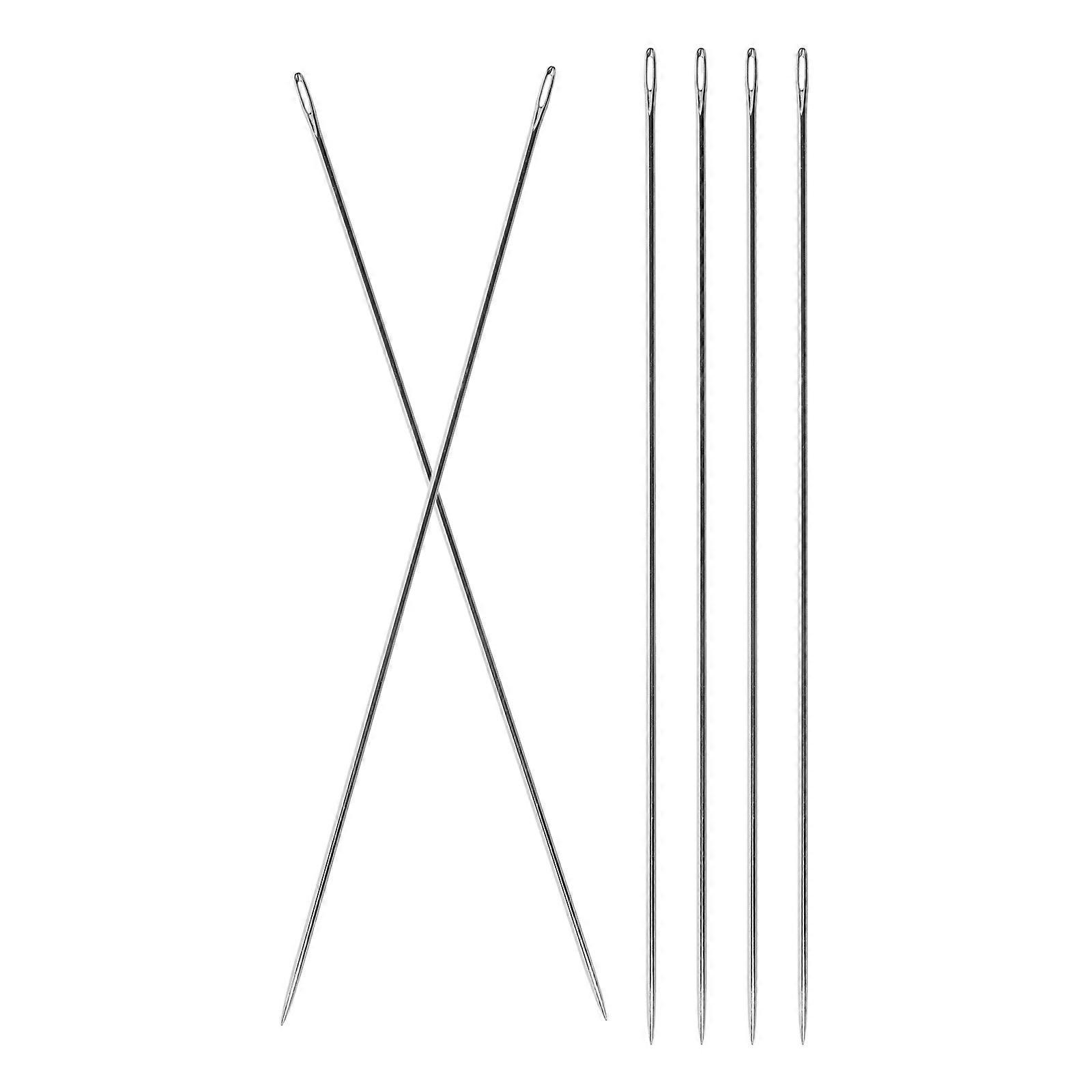 Metal Large Eye Darning Needles for Sewing Use 6Pcs Silver Sewing Needles