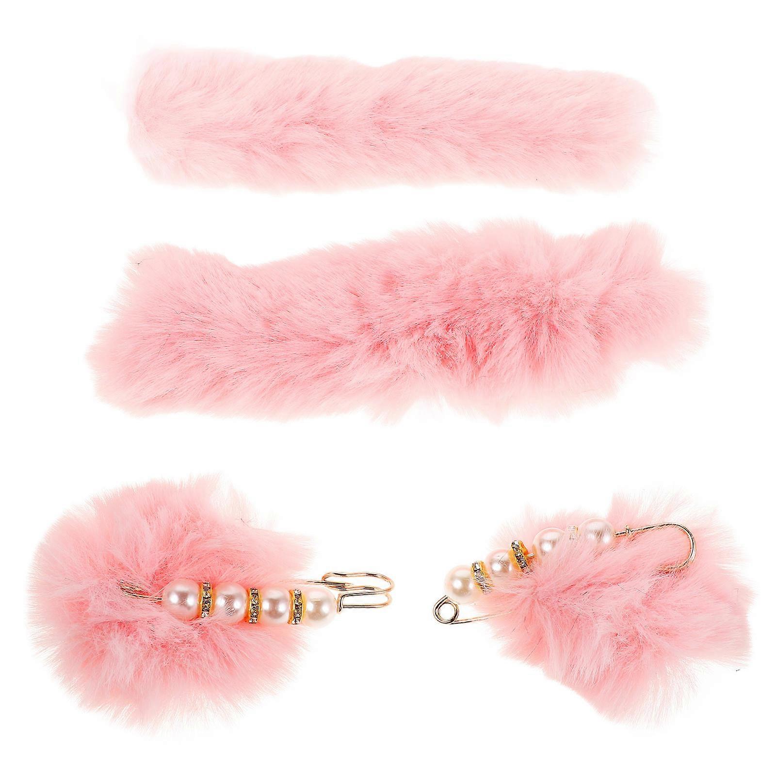 Comfortable Pink Hole Shoe Warm Heel Strap for 1Set Plush Accessory