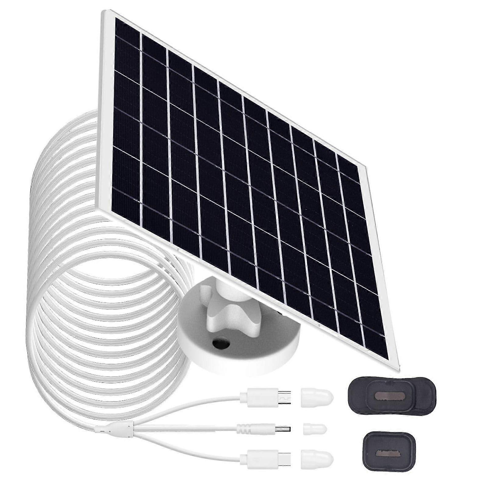 8W Outdoor Solar Panel for Security Cameras, Continuous Power, Weatherproof Charger