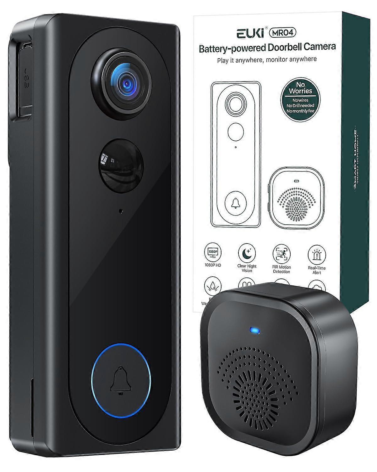 Wireless Video Doorbell with Chime, Voice Changer, Motion Detection, 1080P, Night Vision, compatible with Alexa
