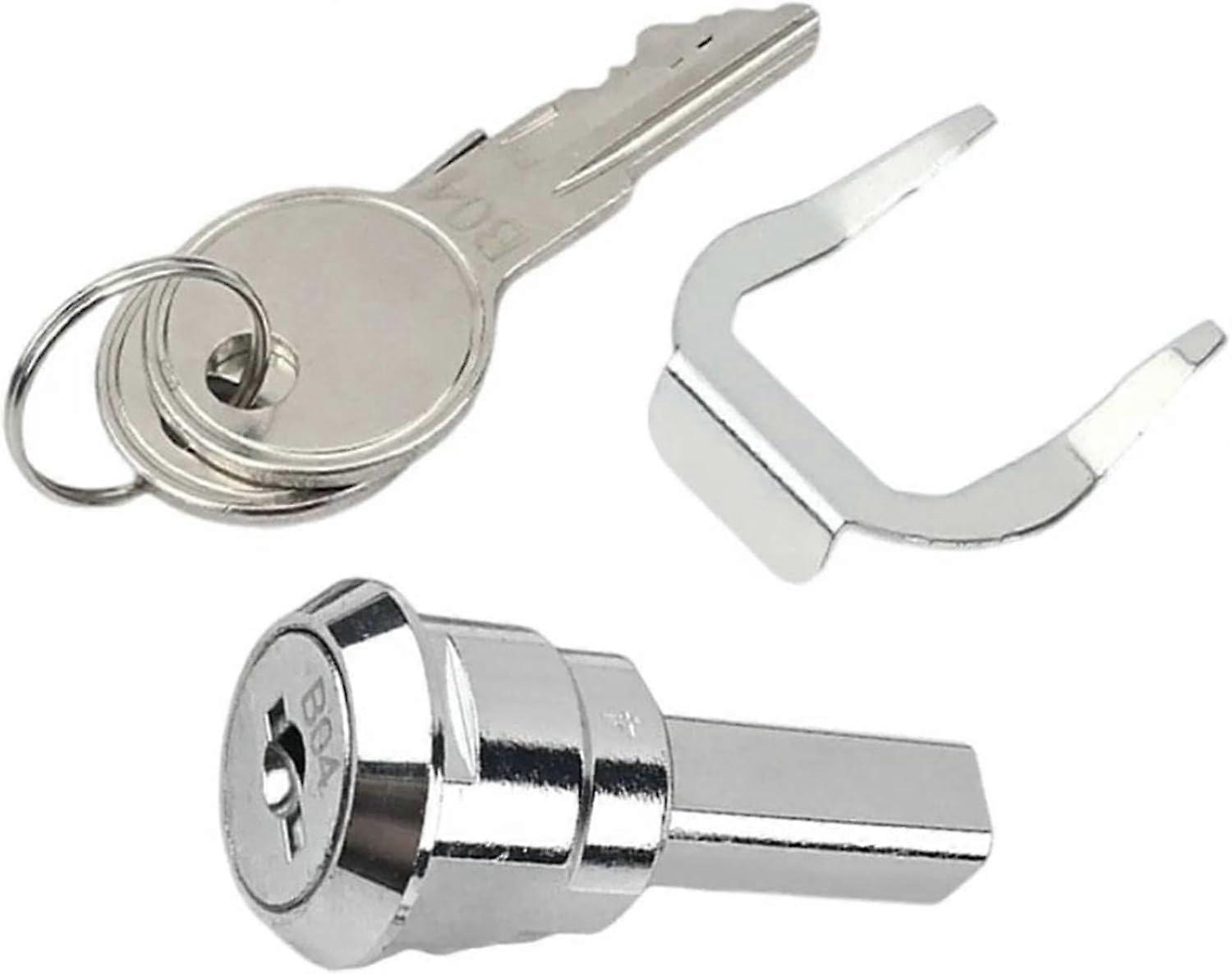 Silver Universal Toolbox Lock with 180° Rotation and CorrosionResistant Iron Cabinet Drawer Lock Set