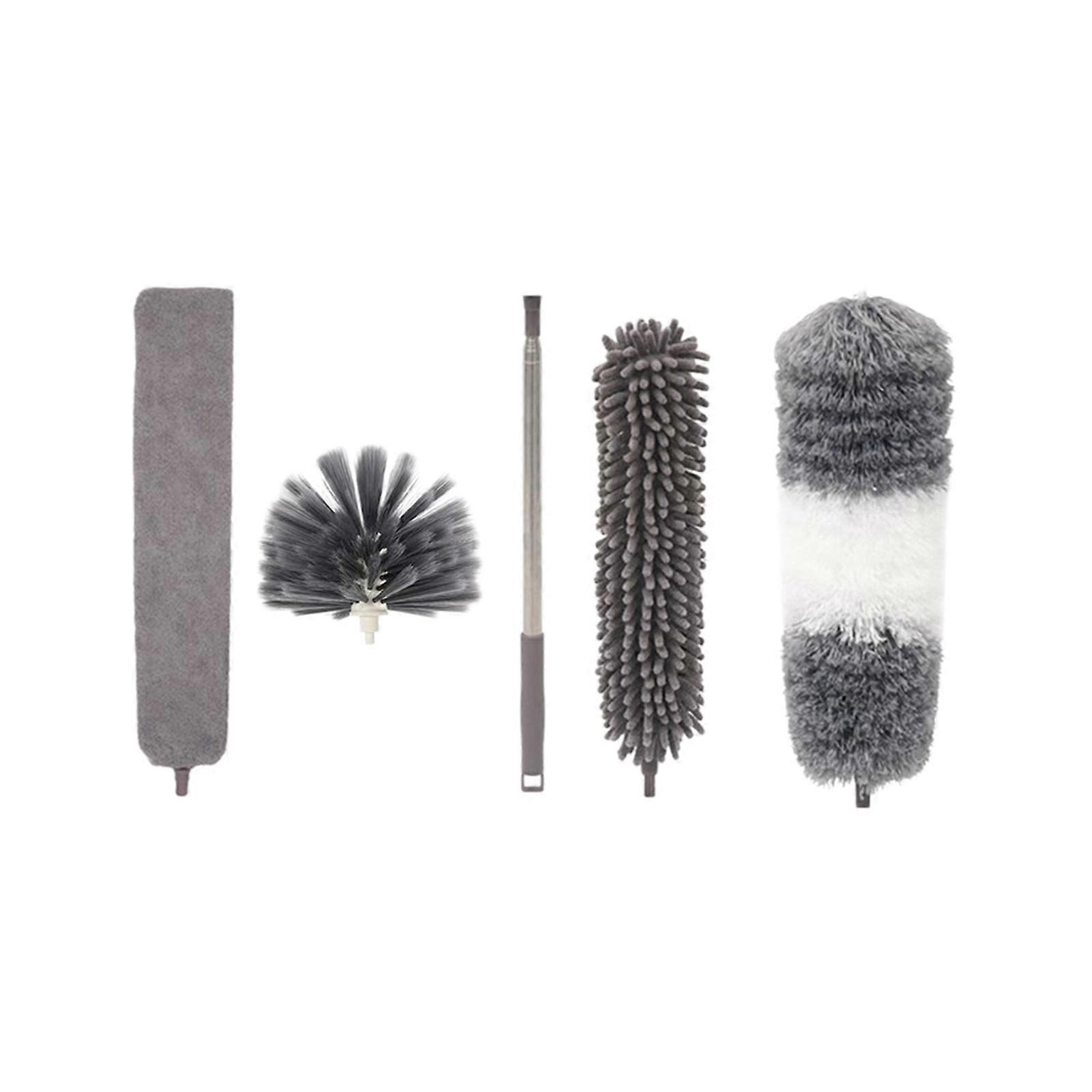 Washable Detachable Ceiling Dust Brush Soft Microfiber Duster Brush Adjustable Length for Ceiling Narrow Corner Cleaning Multicolor