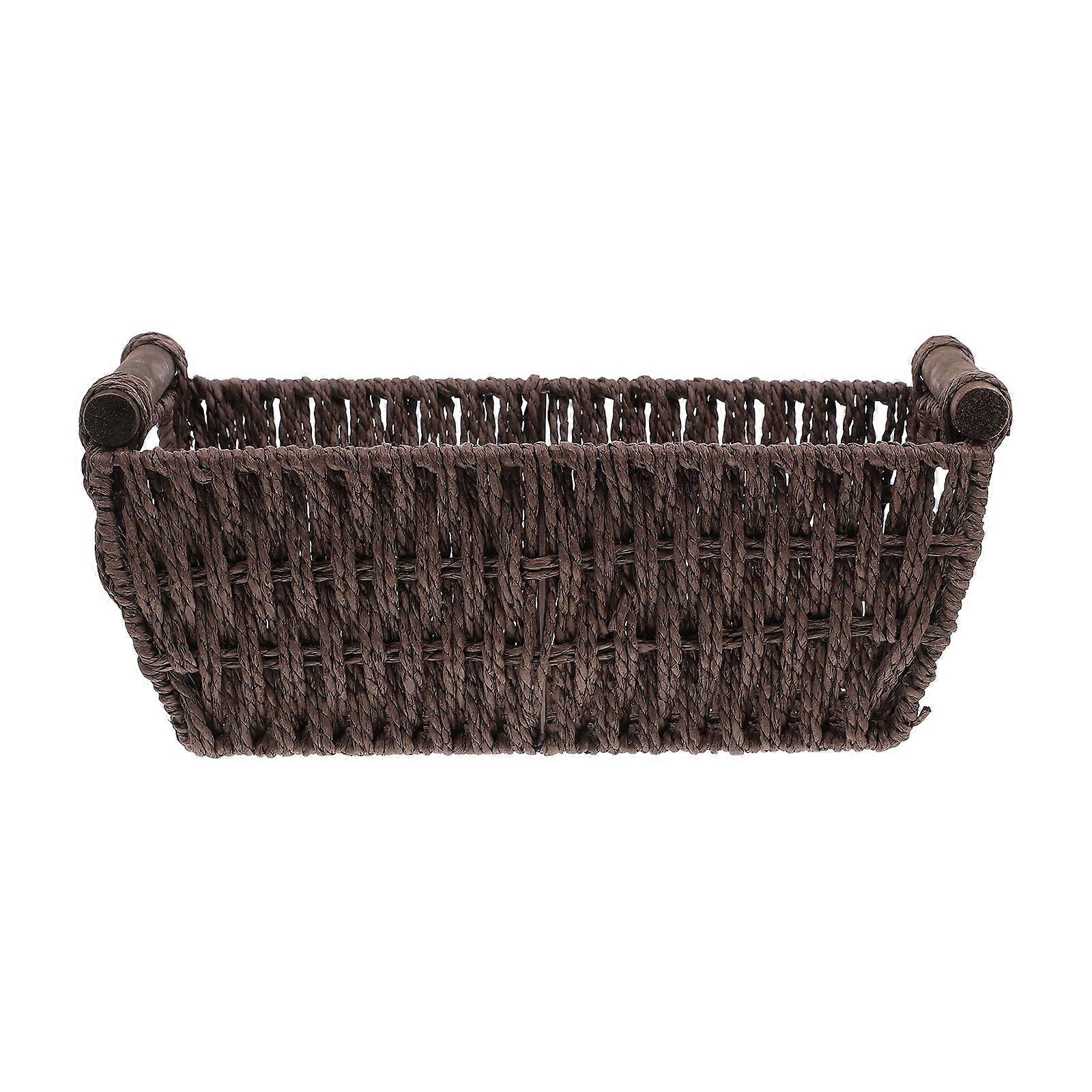Multi-Use Coffee Paper Rope Storage Basket for Storage with Handles