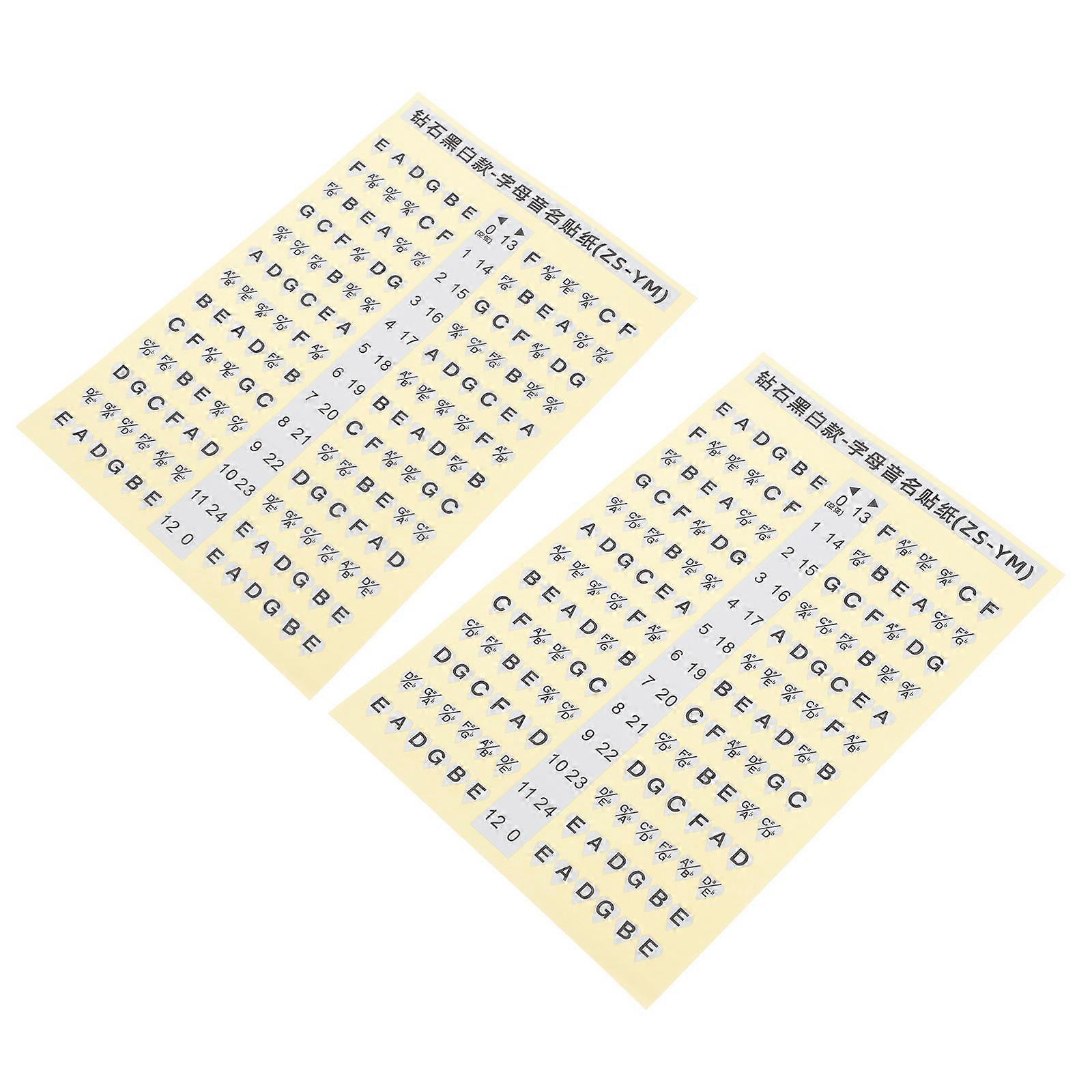 2Pcs Guitar Scale Stickers for Beginners Using Professional Fretboard Decals