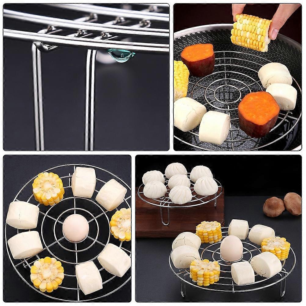 Rustless Material Steamer Insert Prevent Soaking Kitchen Use Circular 9.3X9.3X2.2In 1Pack