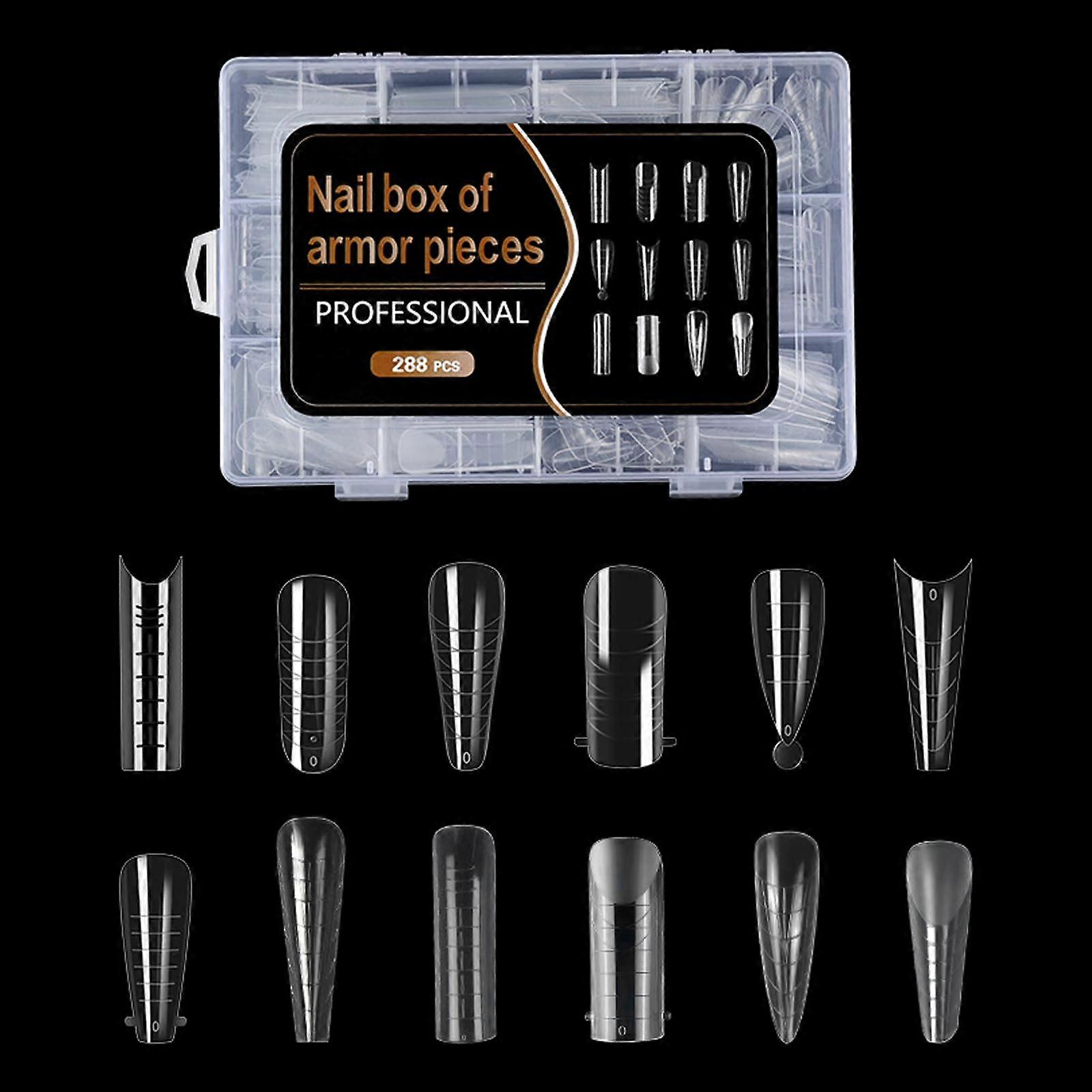 288 Pcs Nail Extension Forms Set with 12 Unique Shapes False Nail Tips for Full Coverage Manicure