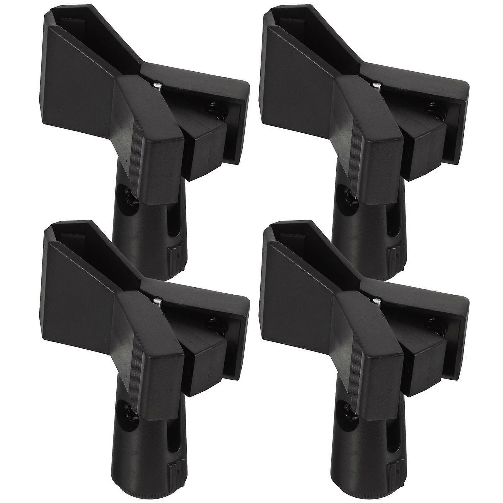 Microphone Clip Universal Mic Clamp for Wireless Mic 4Pcs Black