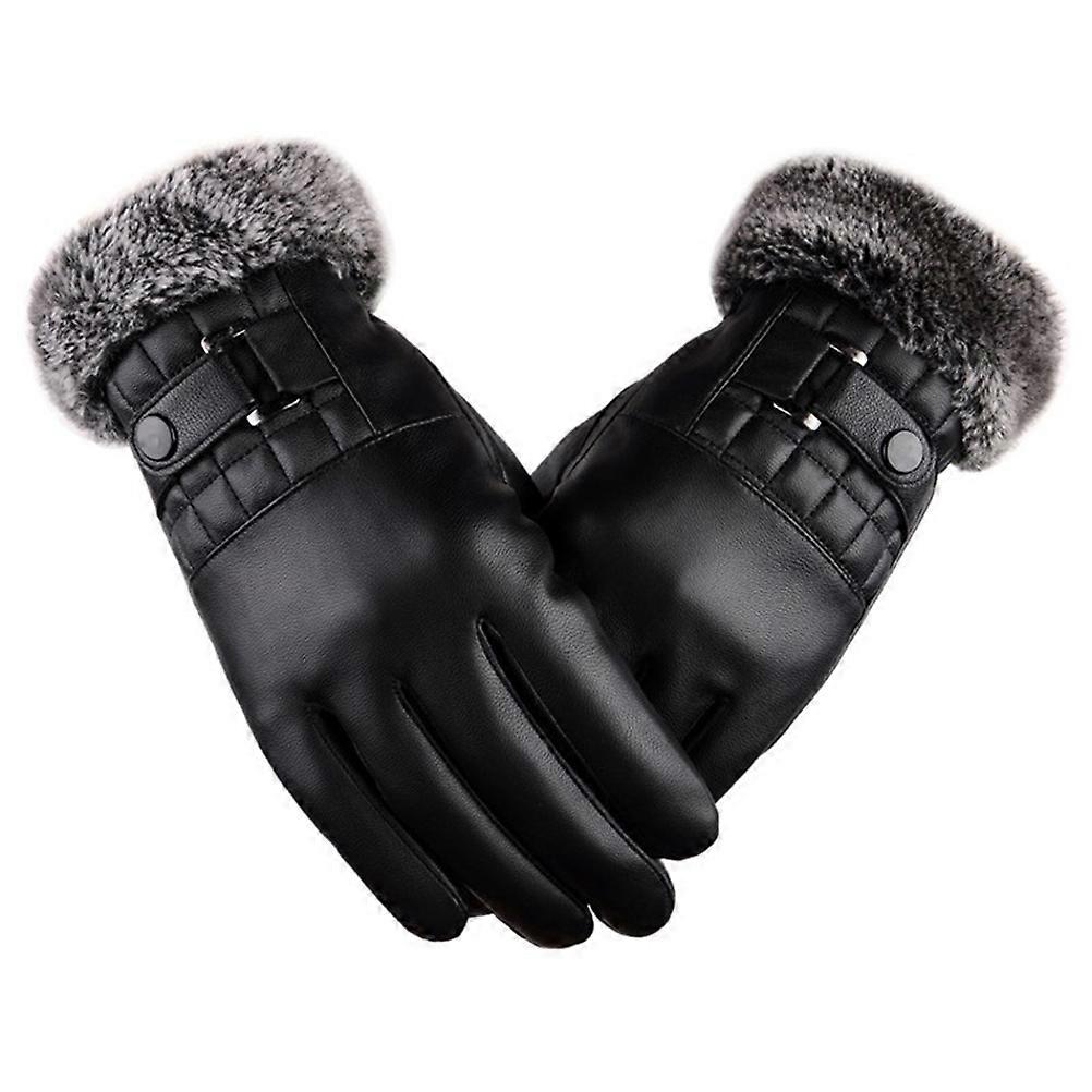 Men PU Gloves PU Gloves for Keep Warm 3Pcs Black Windproof Protection