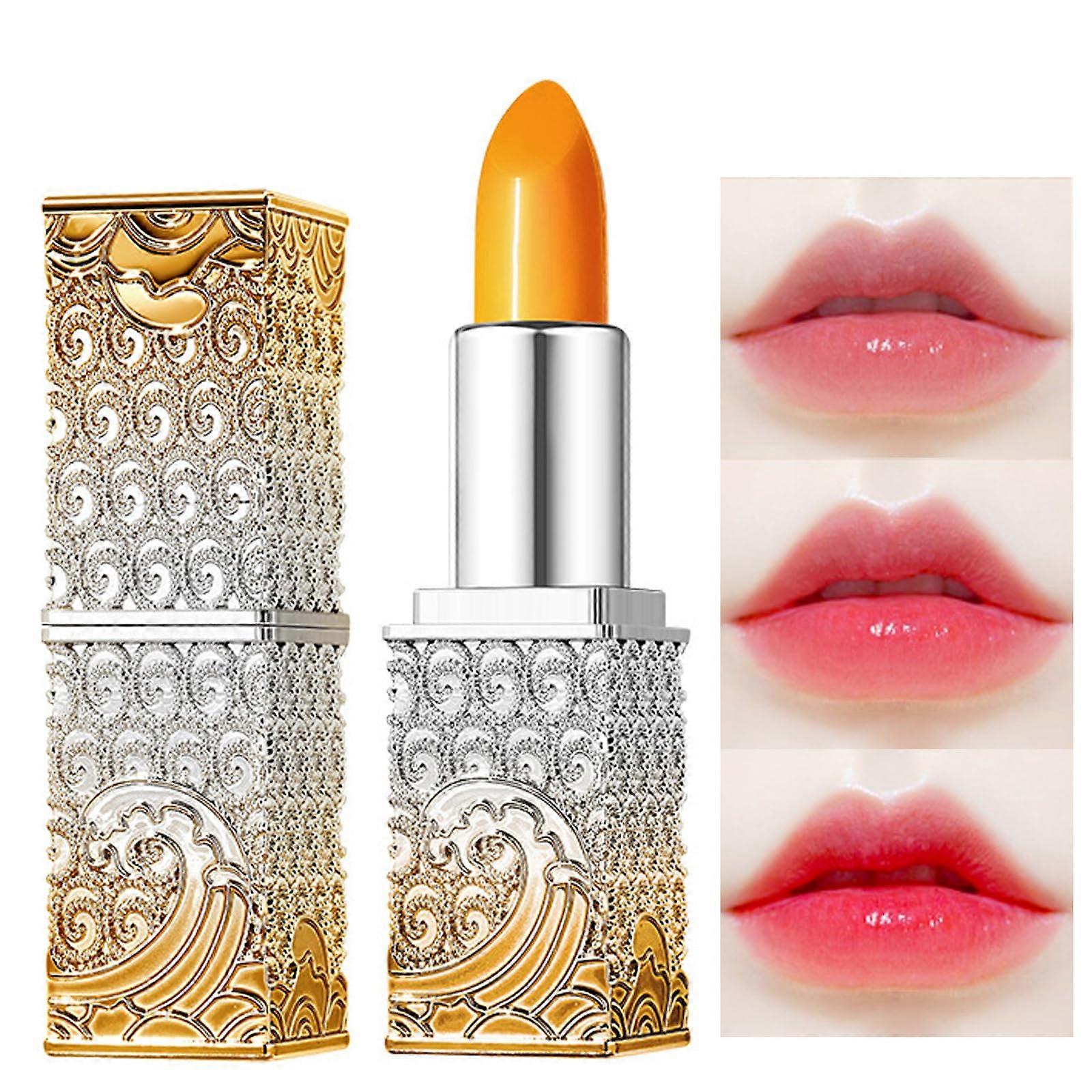 Color Changing Lipstick with PH Temperature Reactive Tint, Long Lasting Moisture, Embossed Luxury Case