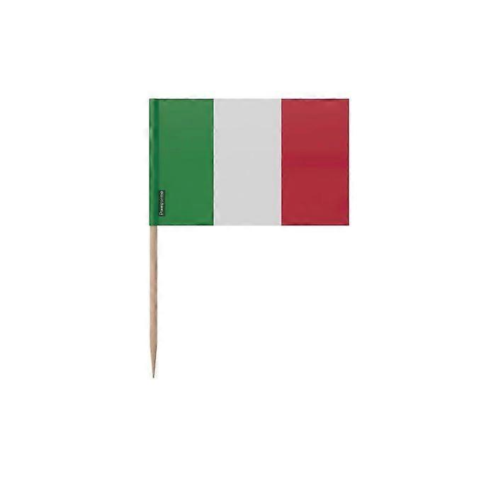 Toothpicks Italian Flag - 10 cm - 100 pieces - Adhesive plastic - Bamboo stick - Pixelforma